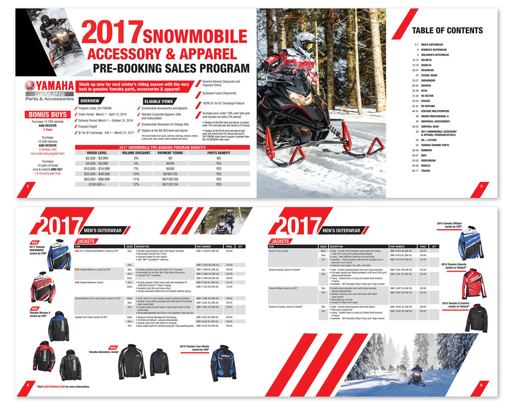 Overflod kål Grudge PRINT DESIGN | Yamaha | 2017 Snowmobile Accessories & Apparel Booking Guide  — Wilmot Designs