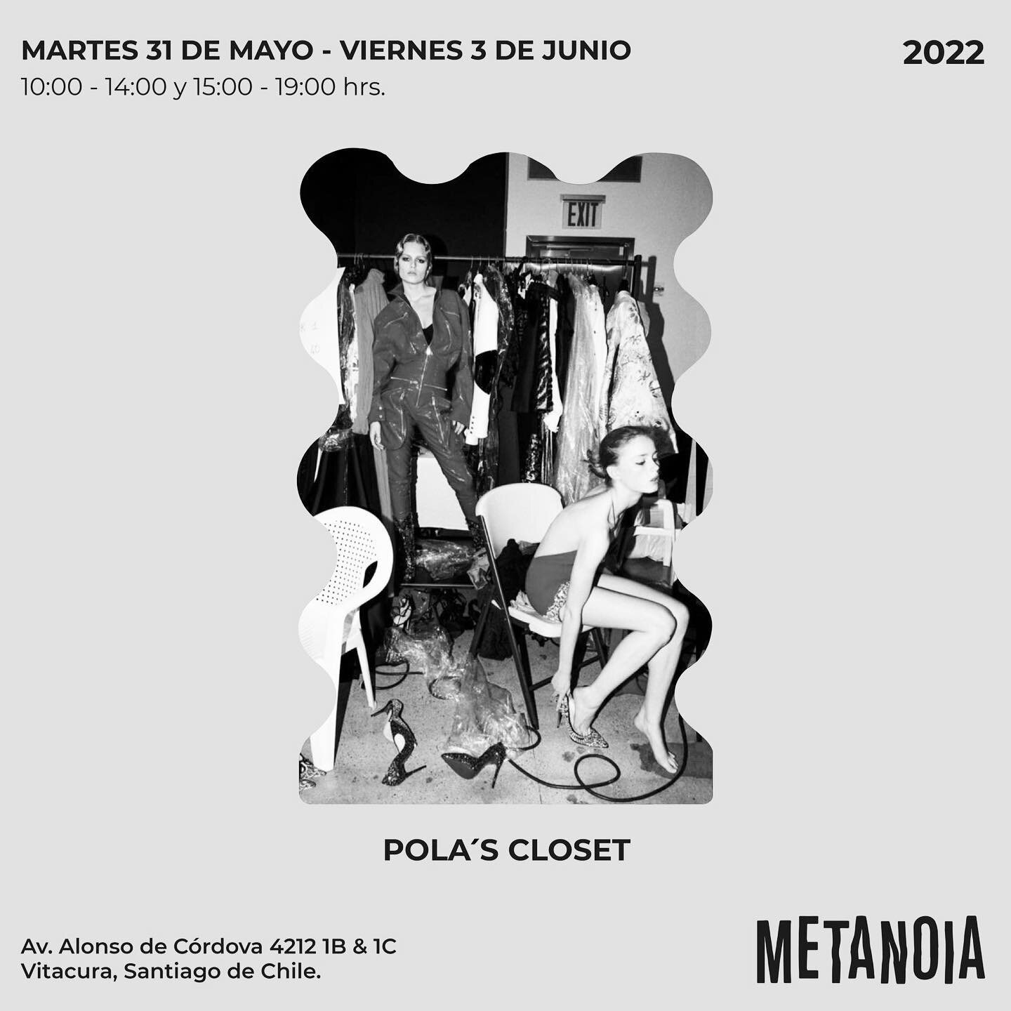 Pola&rsquo;s Closet Sale 👗👖👚👙👘

Te espero en @proyecto_metanoia para la primera venta de mi closet personal. 

Partimos hoy Martes 31 de Mayo 18hrs., hasta las 19hrs del Viernes 03 de Junio 2022. 

Vintage is always a good idea 💋💋

Alonso de C