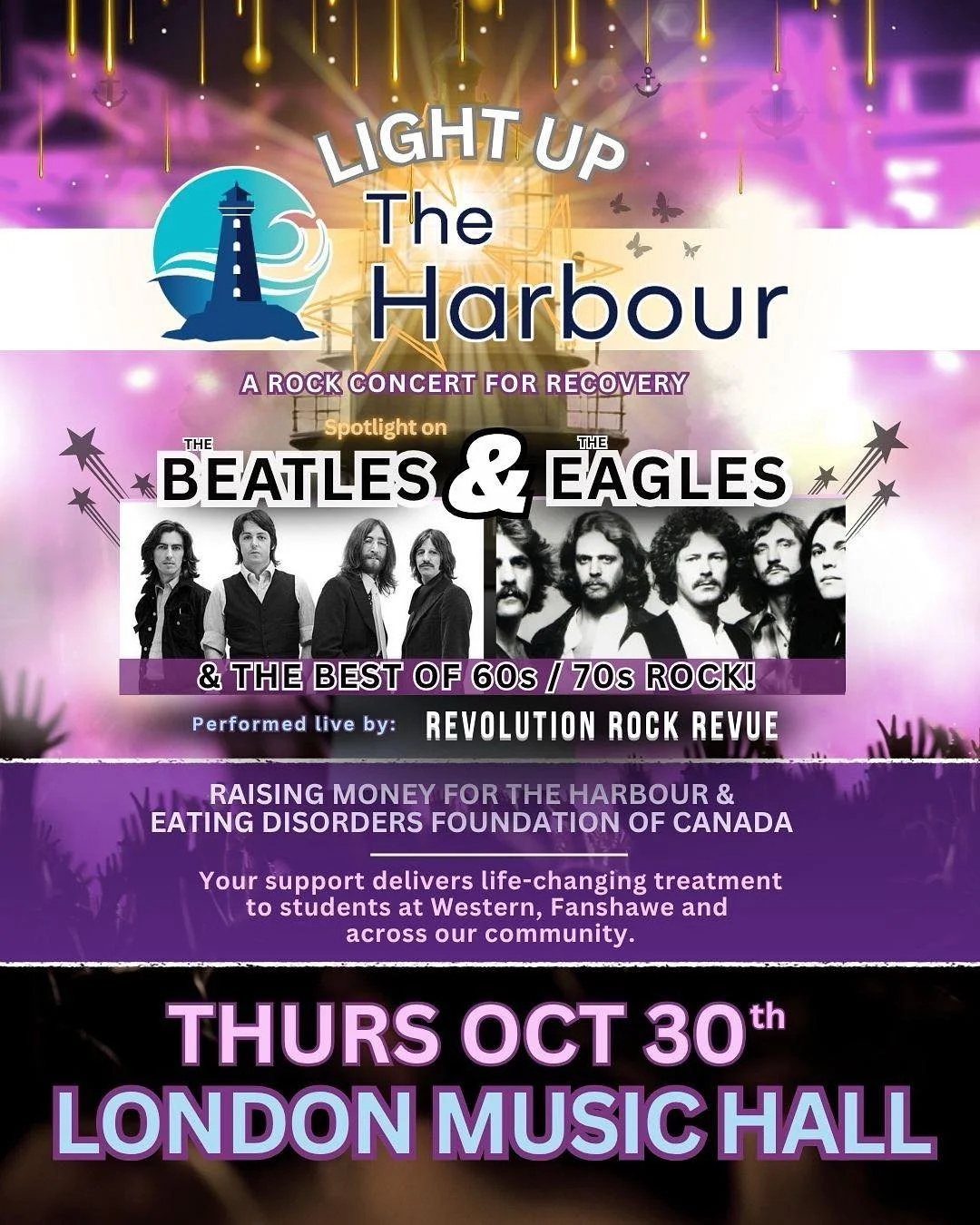 We are now officially over 300 TIX SOLD with one week to go!!! 💥💥💥 

This gonna be an epic night of great music while raising money for my Dads Eating Disorders Foundation of Canada - EDFC and The Harbour.

So Pleased to officially announce that M