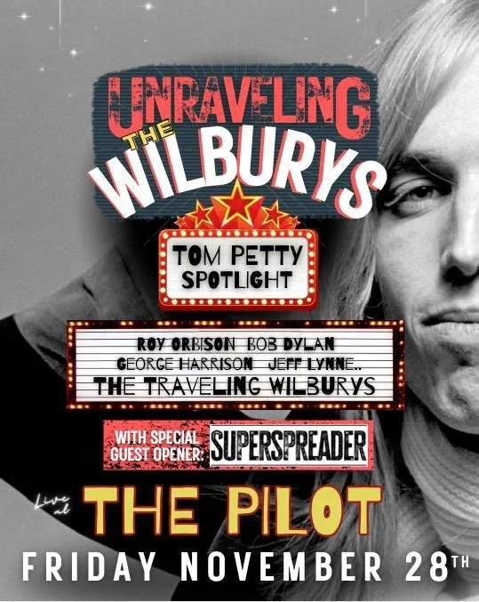 Unraveling the Wilburys This Friday at The Pilot!! 💥 

I can&rsquo;t believe it&rsquo;s finally here! This Friday we take over The Pilot with a Tom Petty spotlight and a night packed with the best of the best from The Traveling Wilburys, Tom Petty, 