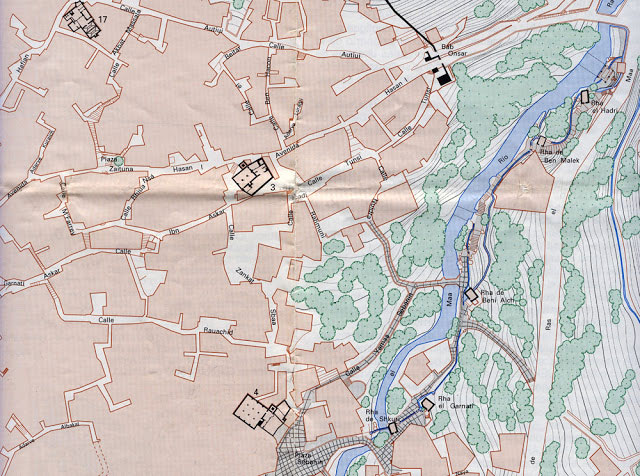 Zona de los Molinos de Raas el Maa. Plano de Carlos Sánchez Gómez.
