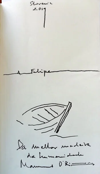  Dedicatoria del libro. Regalo después de unas buenas caminatas en los Alpes Julianos. 