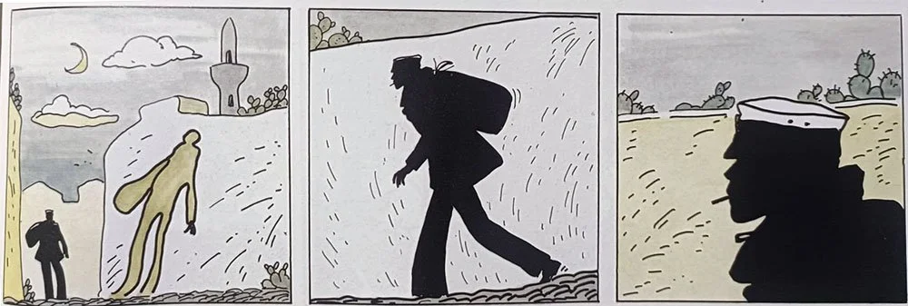  Las sombras y el perfil de Corto, siempre tan características 