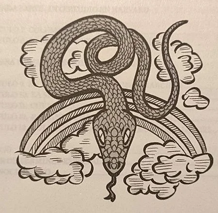  Una de las fantásticas ilustraciones de Javier Pardo en la  Serpiente y el arco iris  