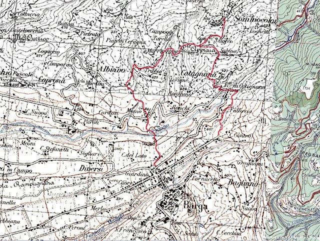  El recorrido sobre el 1:25.000.  Geoportale Nazionale  
