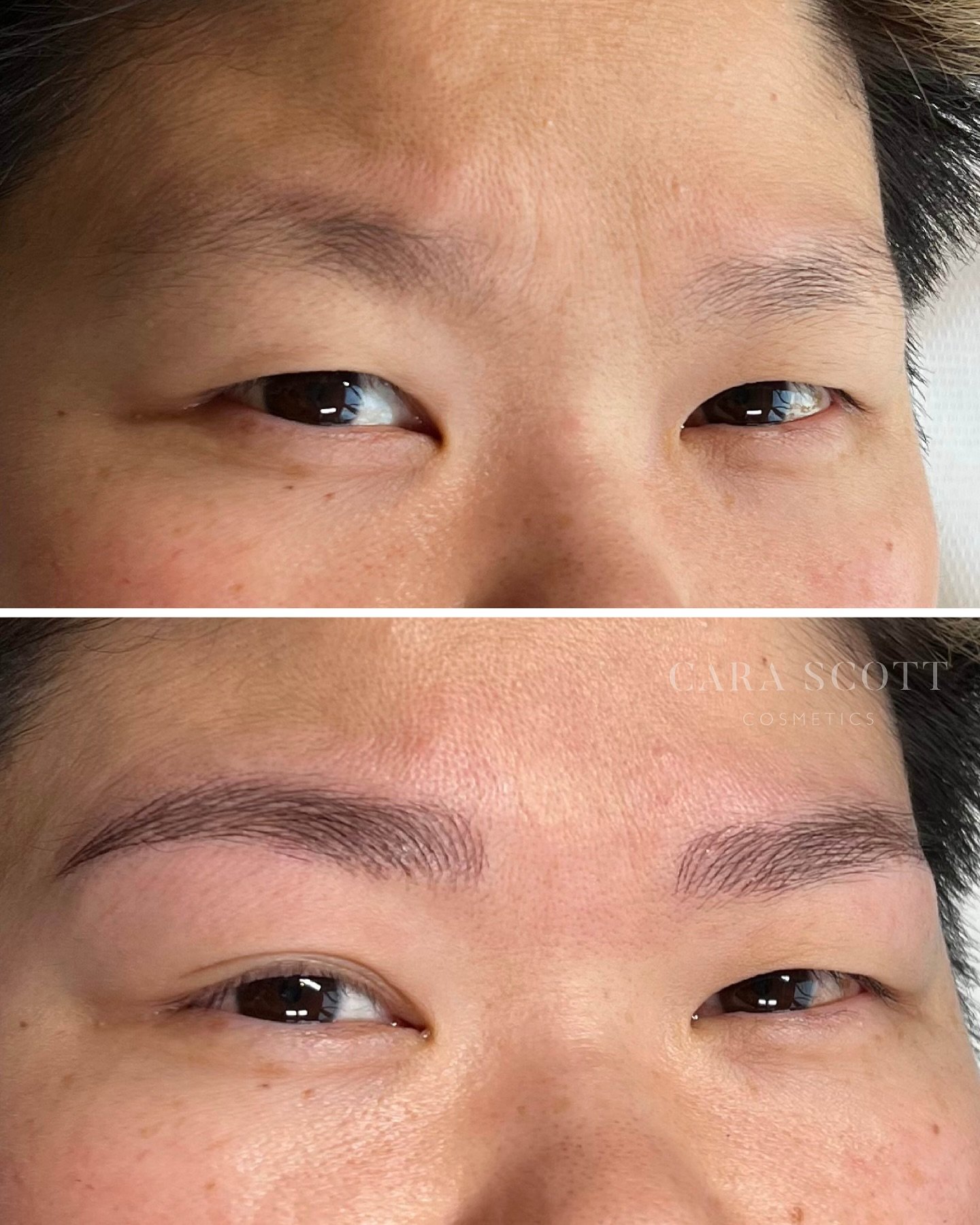 Giving some definition to these lovely brows while following the natural hair direction, done with Microblading ✨