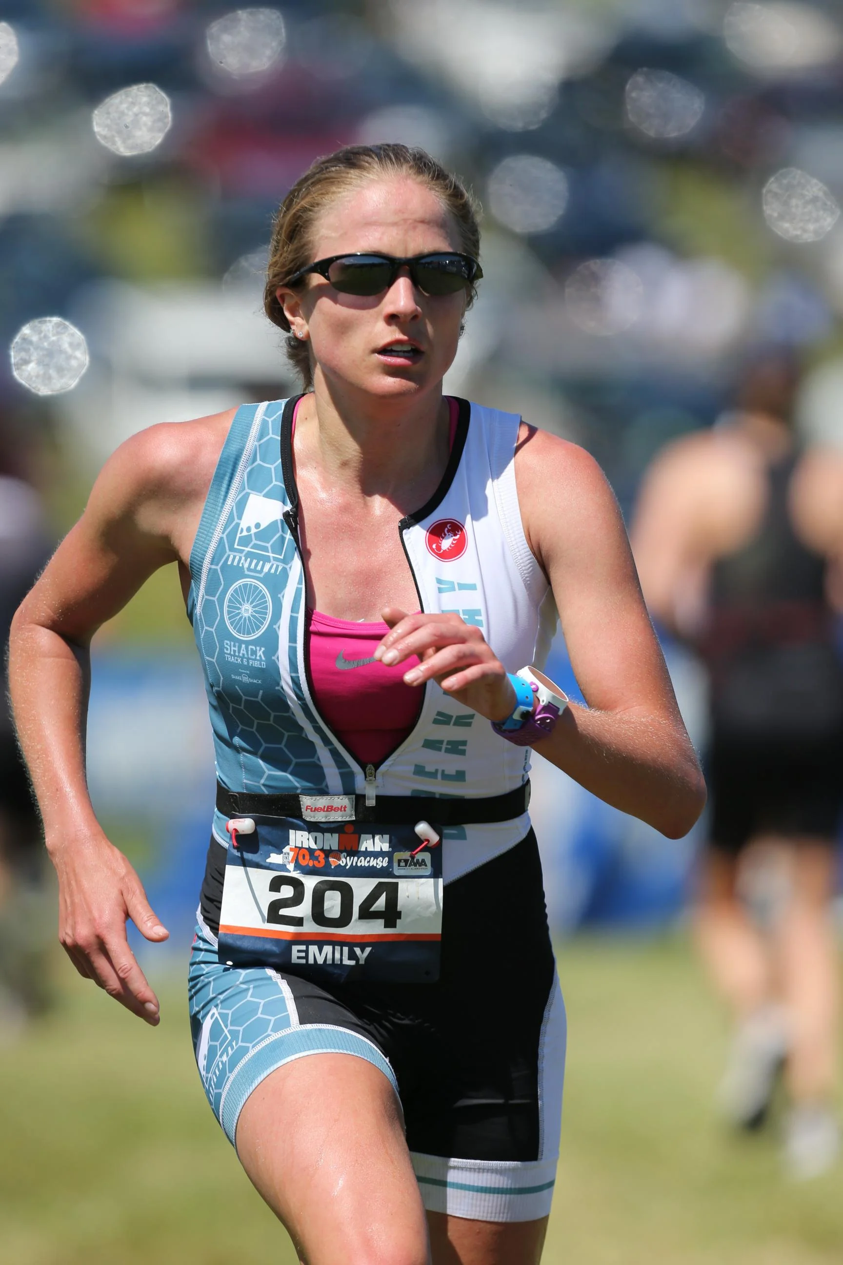 Crushing the run course, one of the toughest in the sport. 