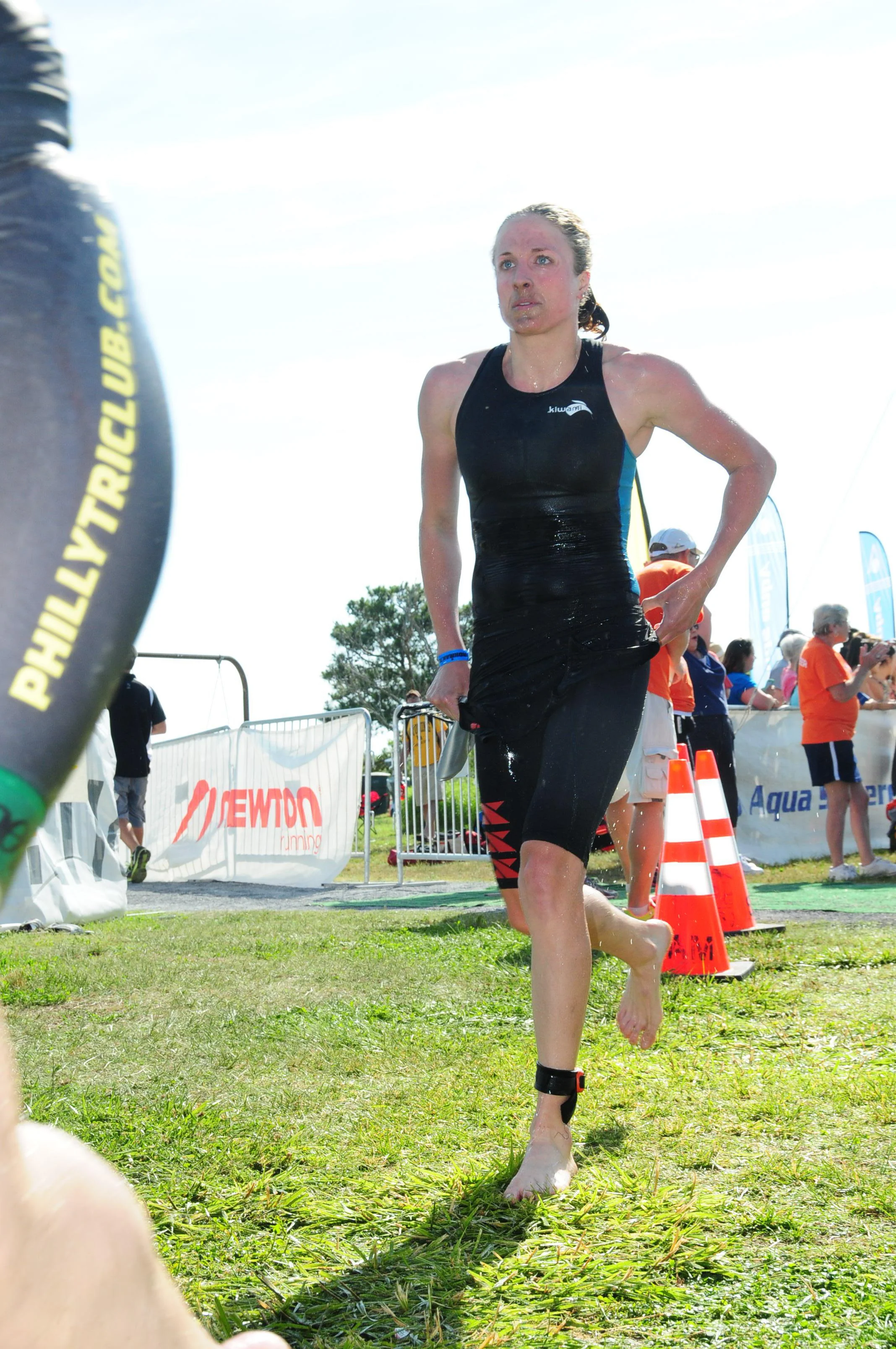 Out of the Choptank with a personal best Half Ironman swim.