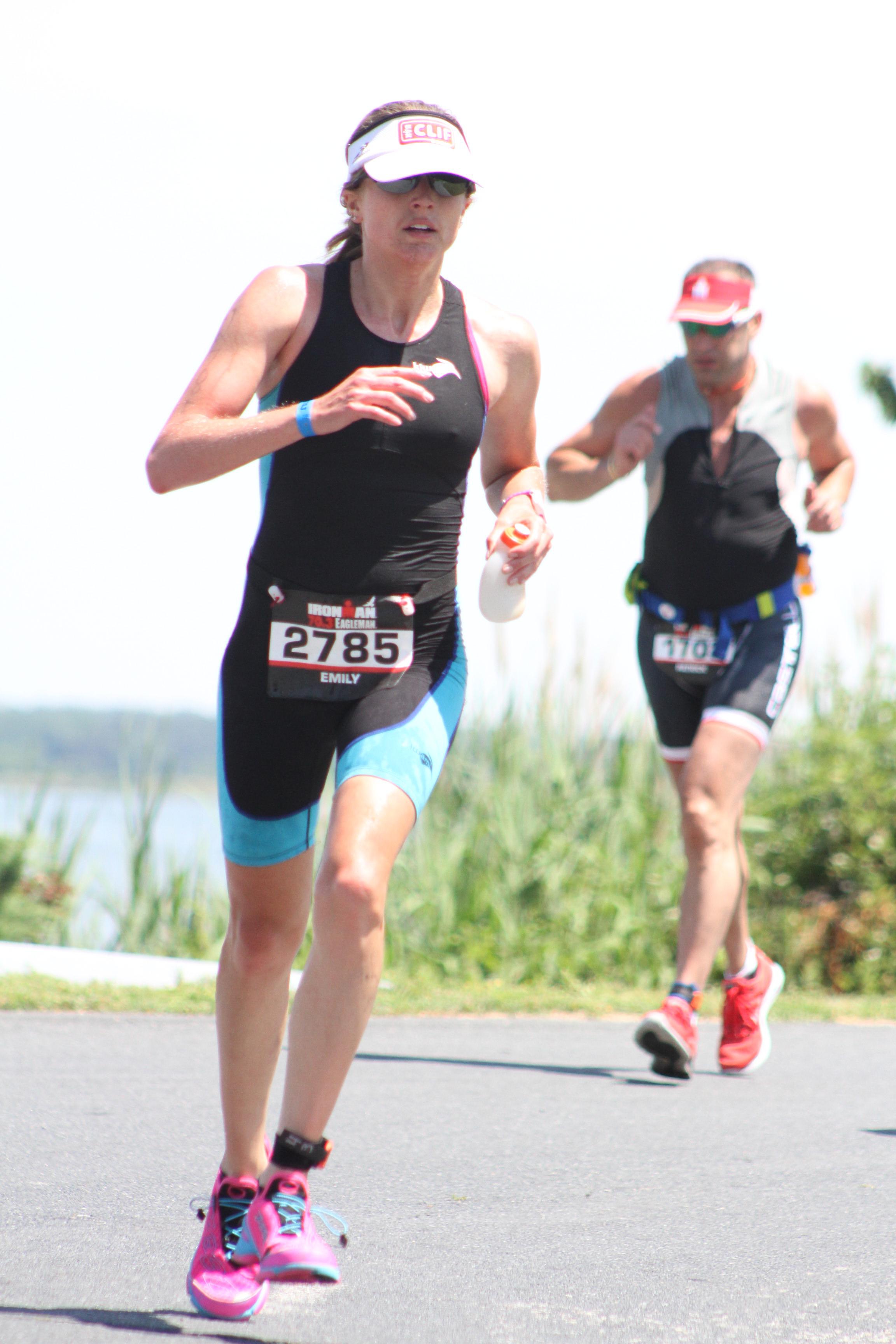 Powering through the early miles of the run.&nbsp;
