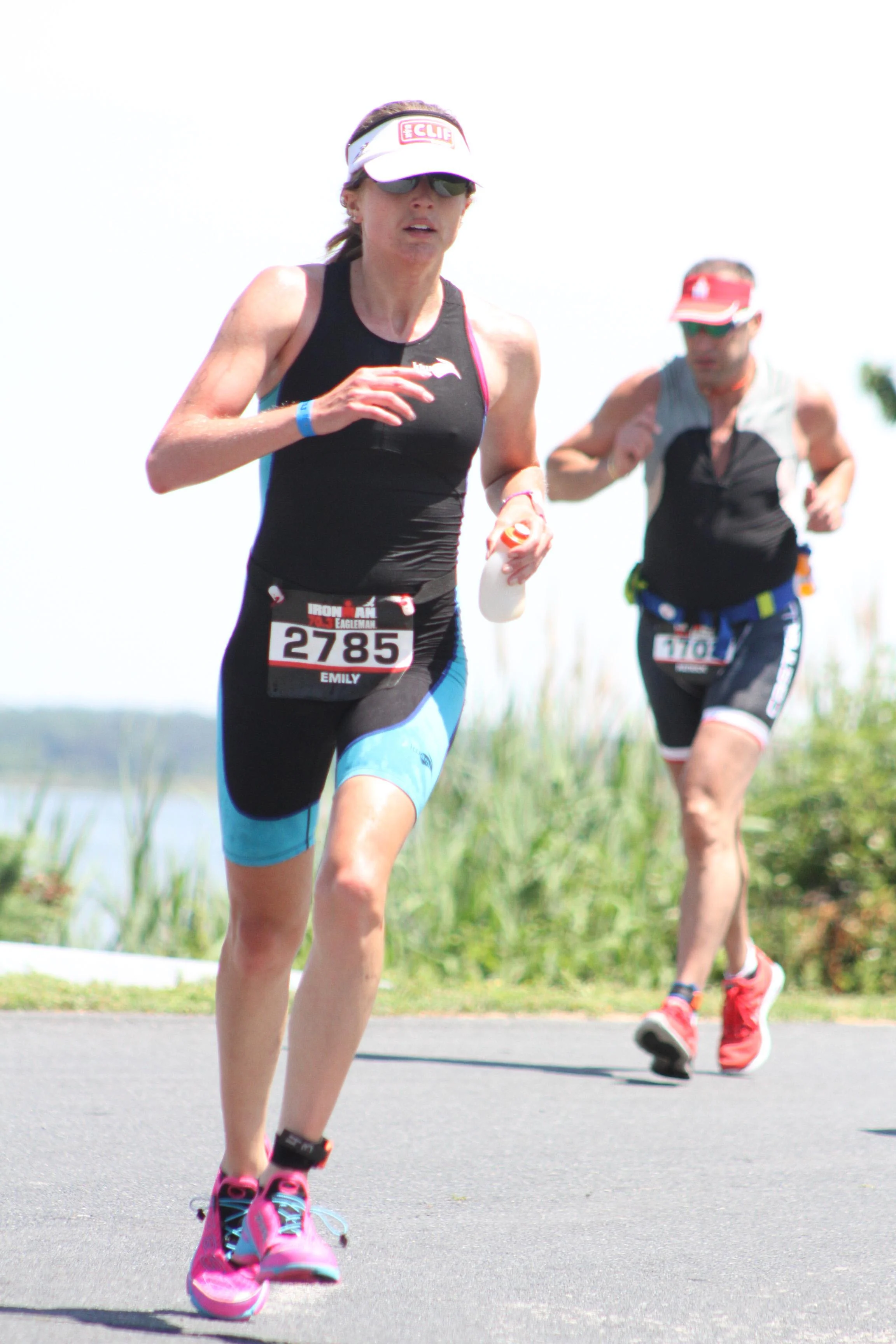 Powering through the early miles of the run. 