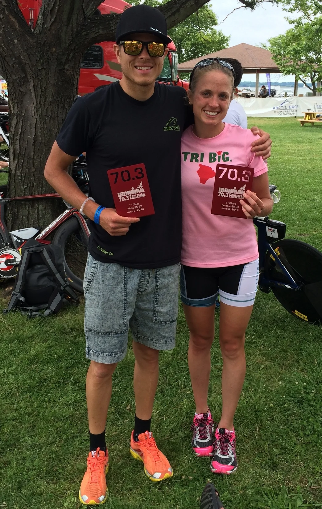 First in Age Group, Second Overall Amateurs, Breakaway Racing Teammates going to Kona!