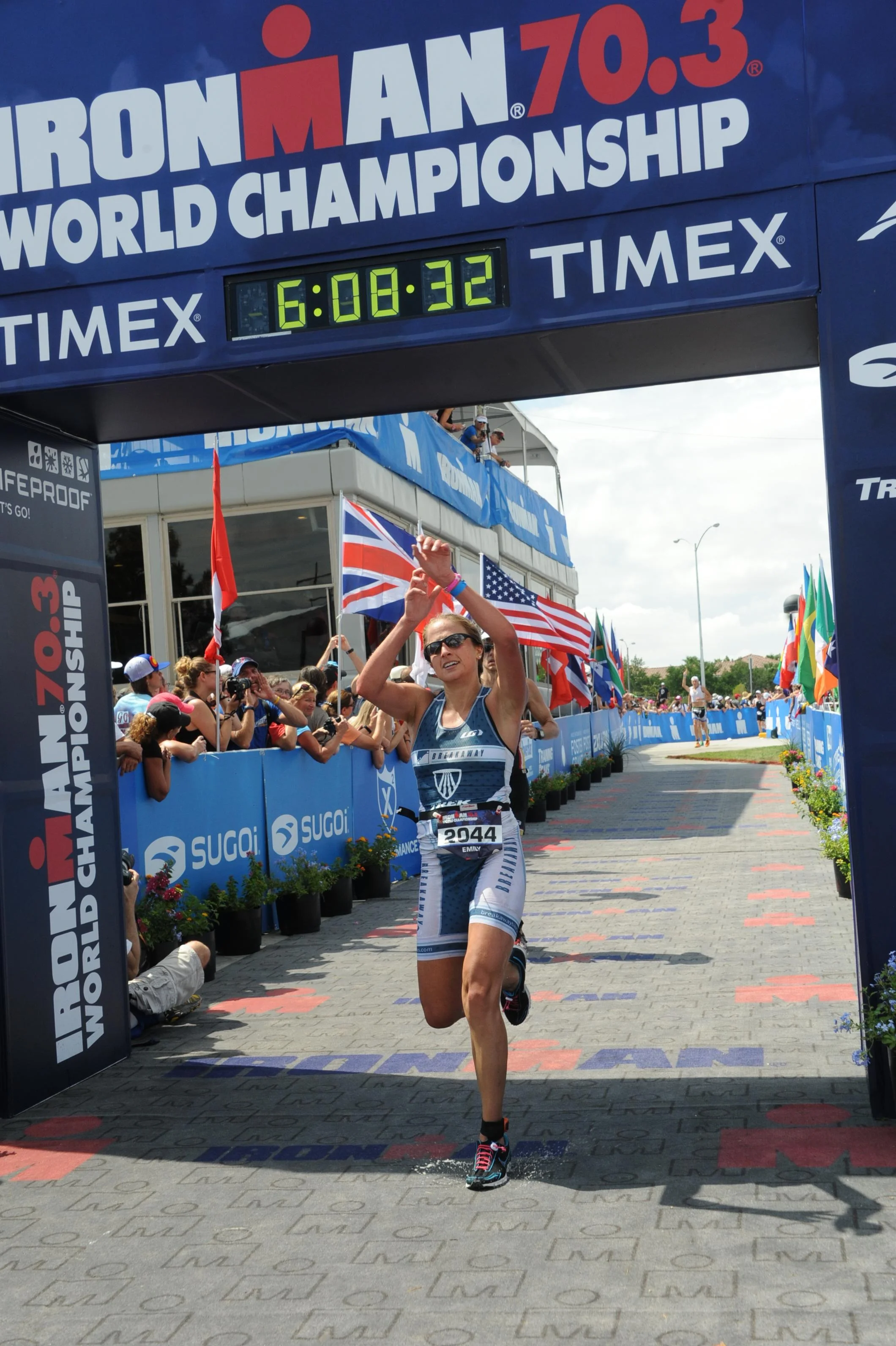 Finish Line at the 70.3 World Championships. 