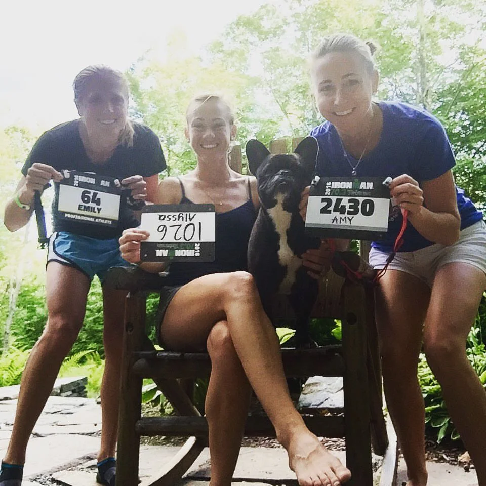 Alyssa, Amy, their French Bulldog Lucille, and I before the race. 