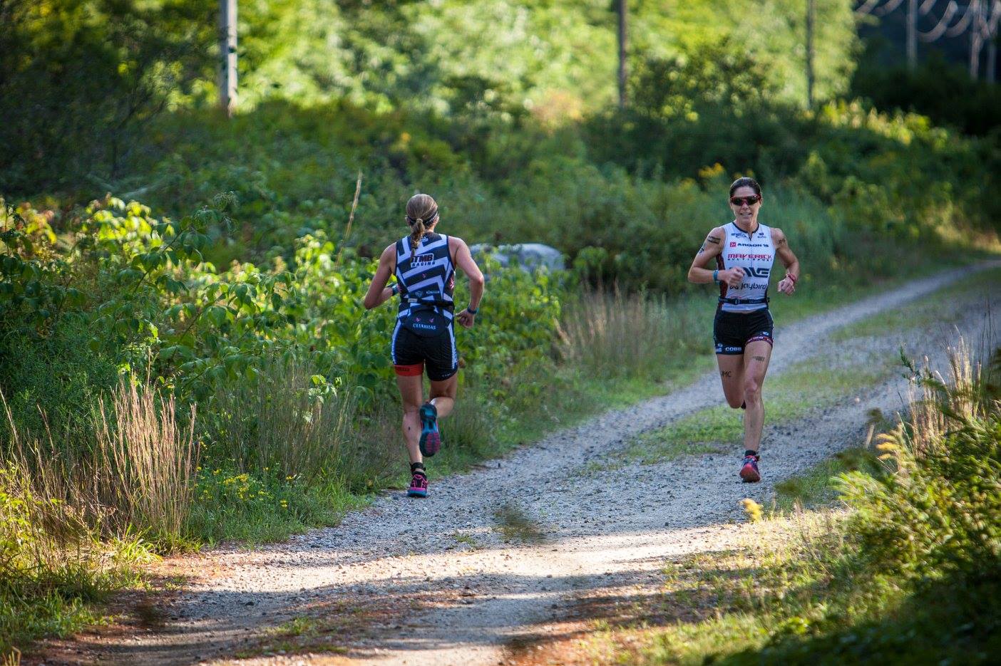 My backside running past Laurel before the turn around. Photo credit: Rev3
