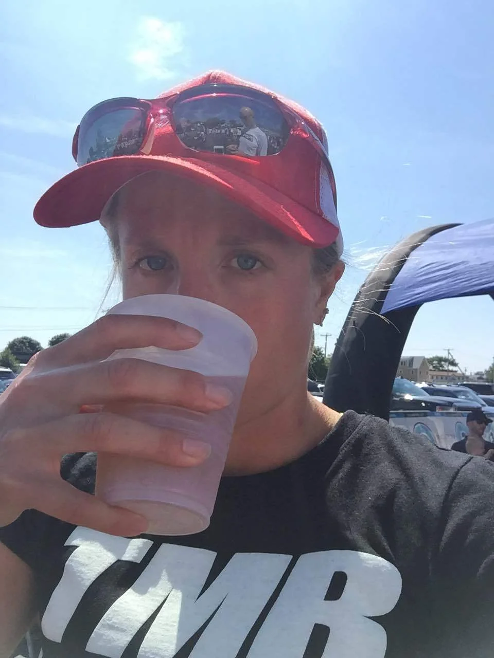 Drinking my first ever post-race beer. 