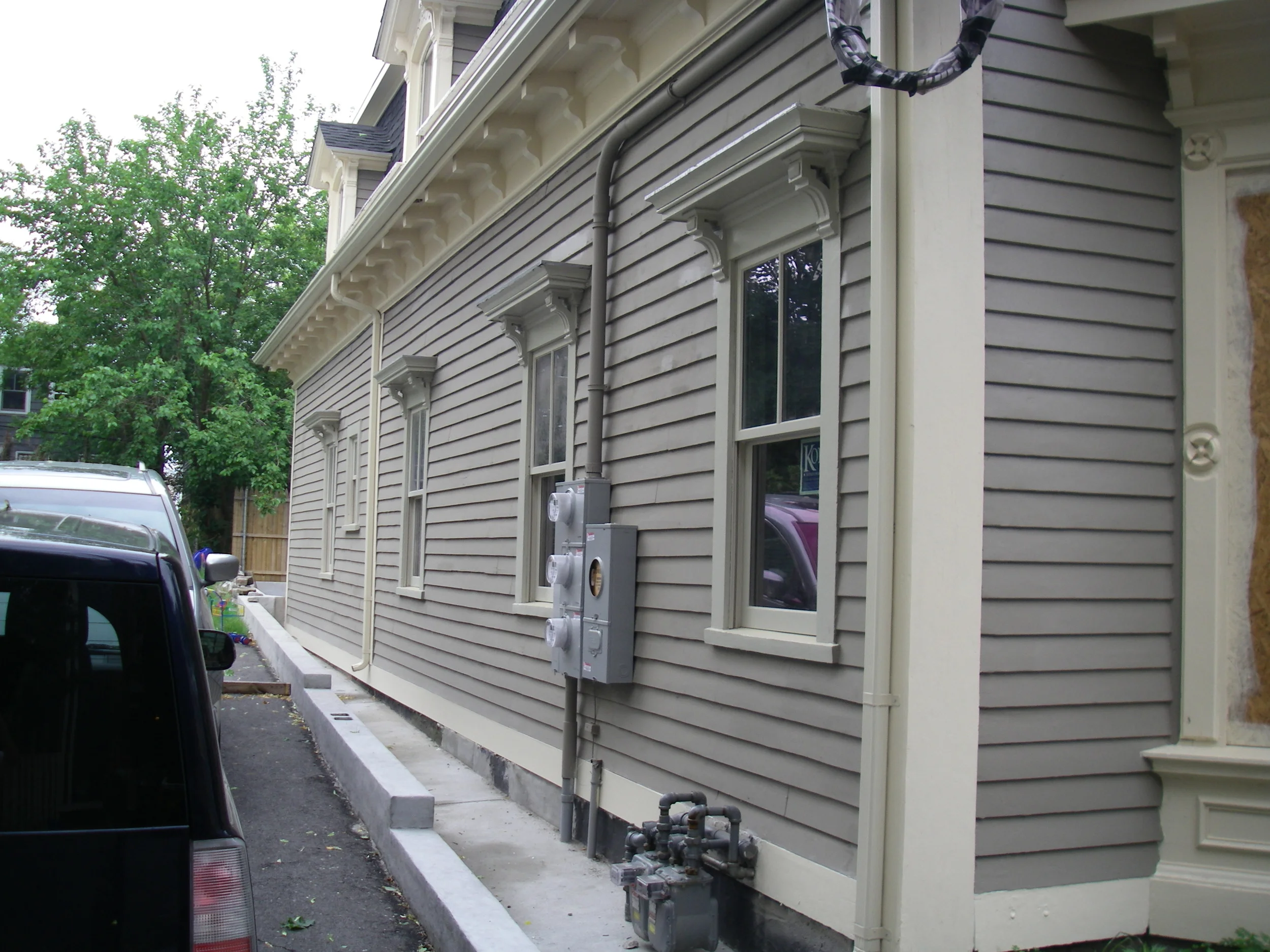 left side of front house