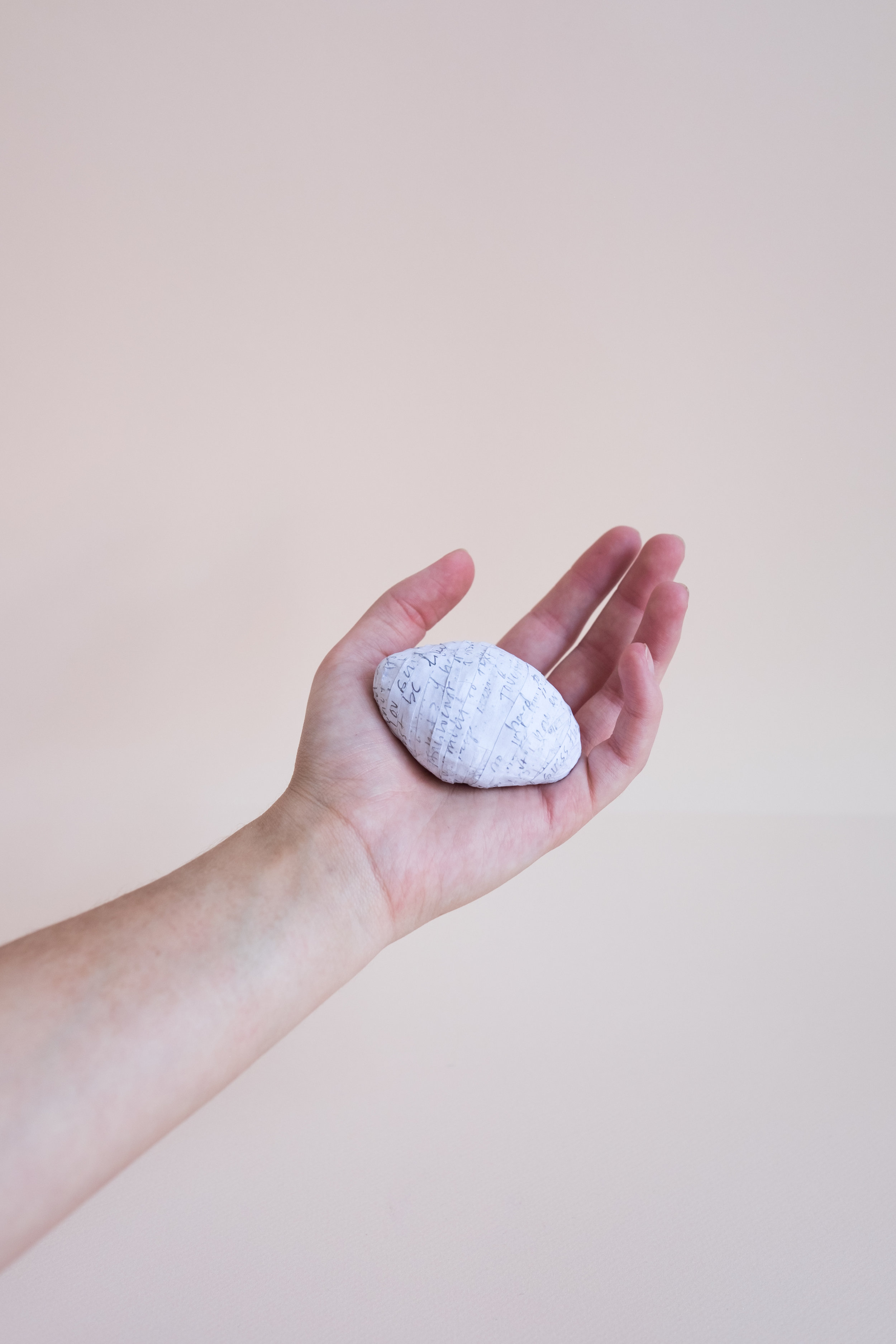 Worry Stone Journal pages, rocks, glue 2018