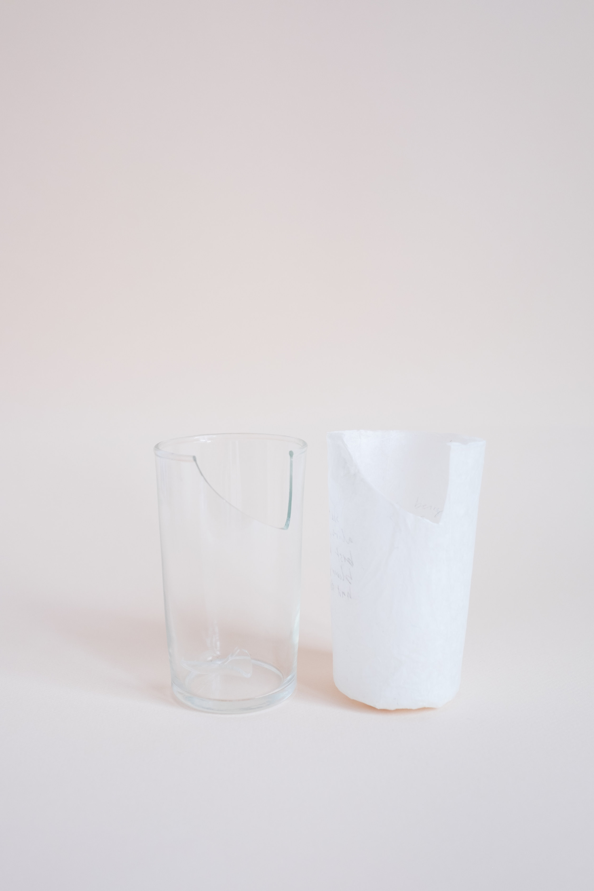 Twins Glass, glassine, graphite, glue 2018