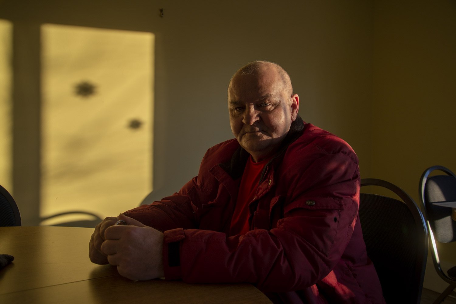 Gibbs poses for a portrait at Elder’s Caring Shelter in Grand Prairie. “After my heart attack I could no longer work full-time, thats when I moved to the shelter for help. I never used to like being around people, now I do. The shelter is a great pl