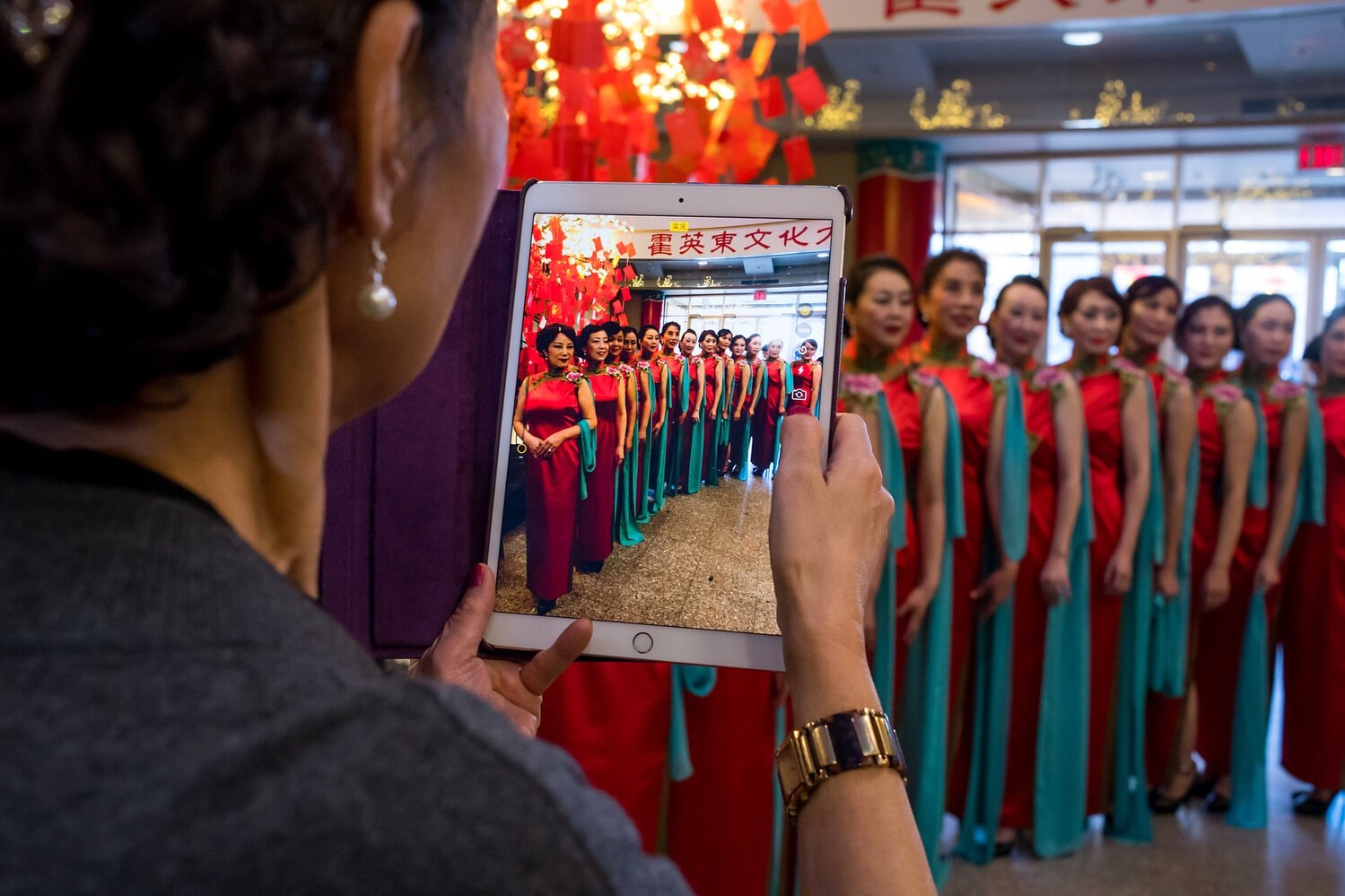  Traditional dancers pose for a portrait at the Calgary Chinese Cultural Centre. 