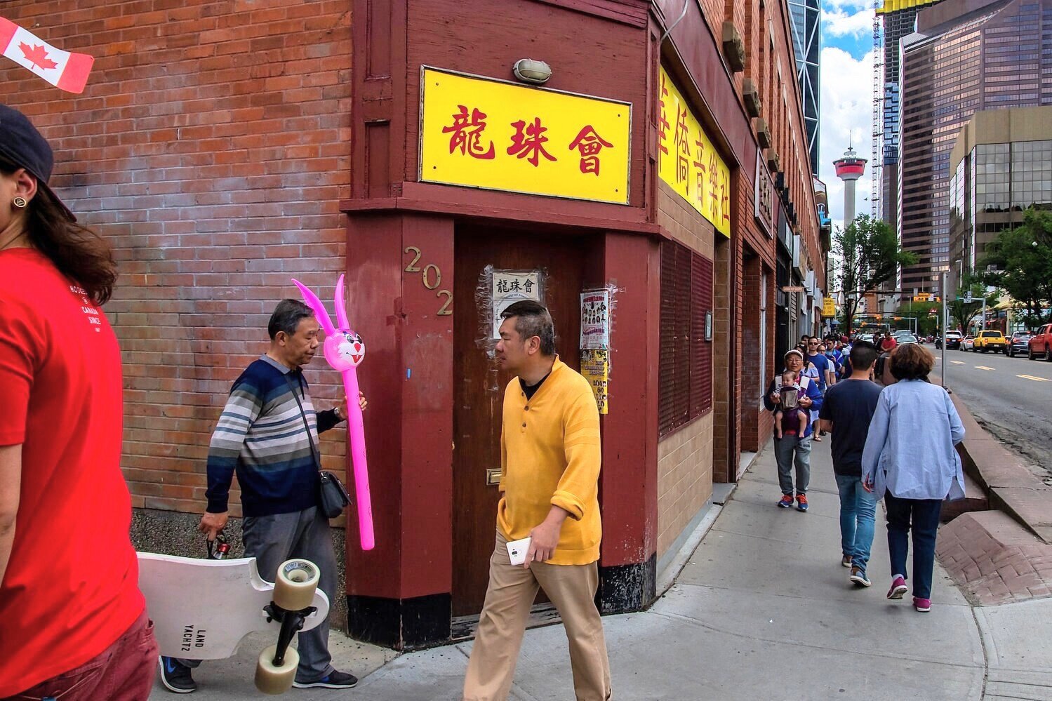  Crowds flock to Chinatown in Calgary on Canada Day. The city’s Chinatown has been relocated twice- first in 1886 after a fire on Stephen Avenue destroyed half of the neighbourhood, and again in 1910 when a Canadian Pacific Railway proposal to build 