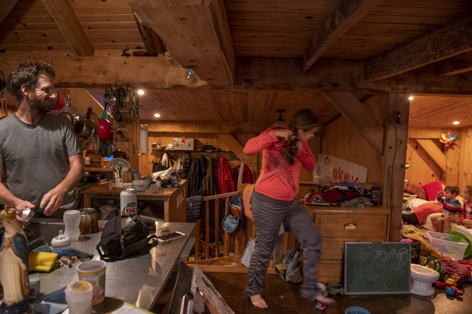  The Lafontaine family at their home in Bourlamaque. “Right now it’s like the city can’t see the forest for the trees. Their thinking is archaic and their rules fall short for everyone,” says Sébastien (left). The latter experienced much resistance a