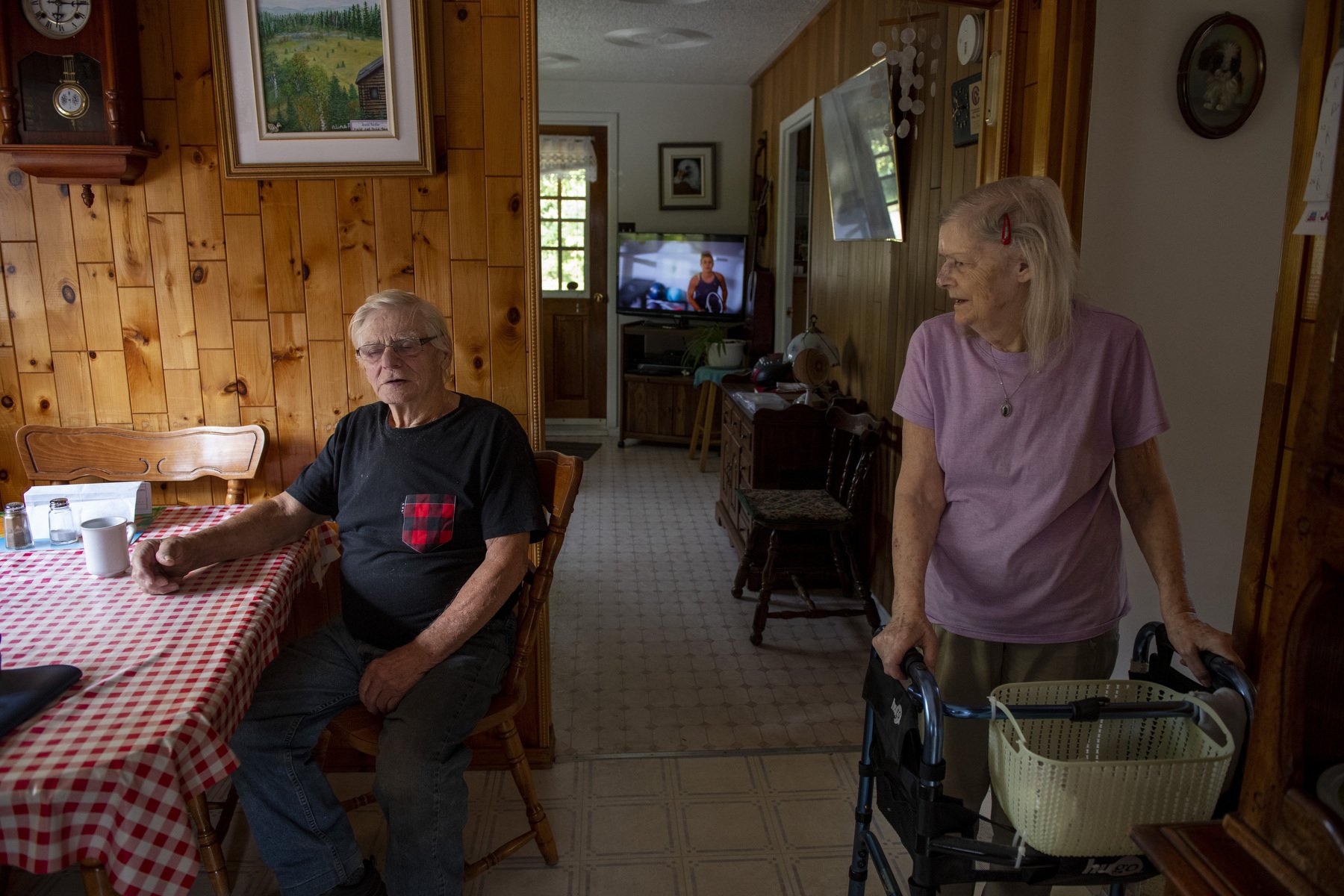  Aline and Clermont Fortier at their home in the mining village of Bourlamaque. The Fortiers are one of the oldest couple who worked at the mine and are still living in the village today. “I knew it was my place here, I love the forest and it was a t