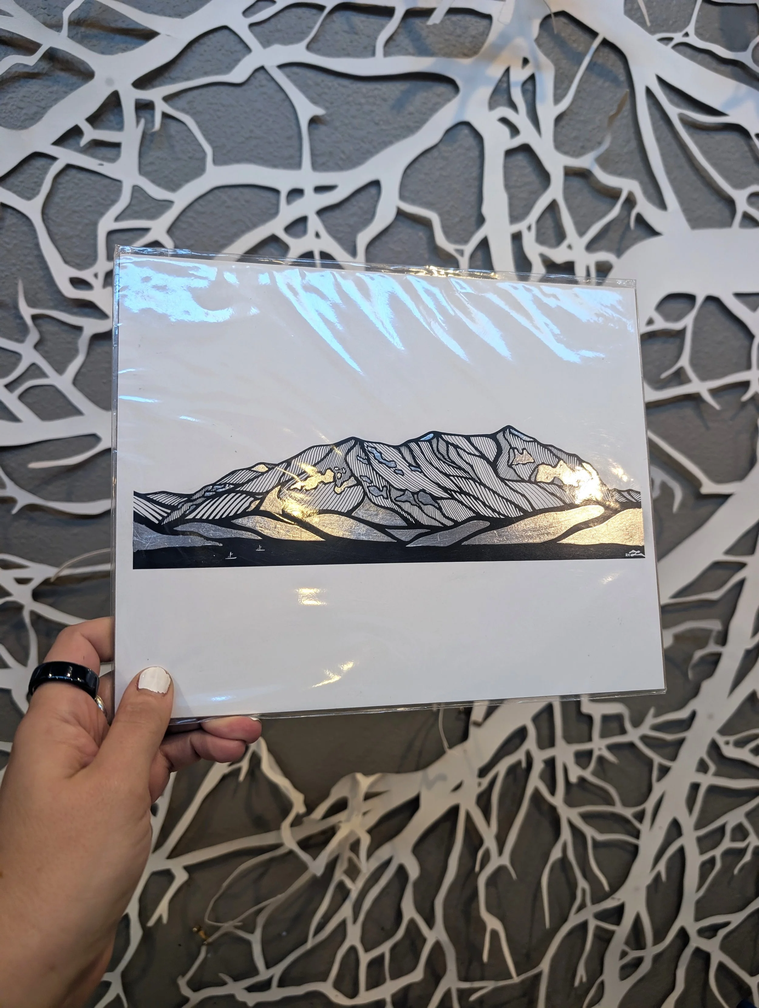 "Inspired By The Hyalite Reservoir, MT" - Silver Leaf Montana Mountain Art Print