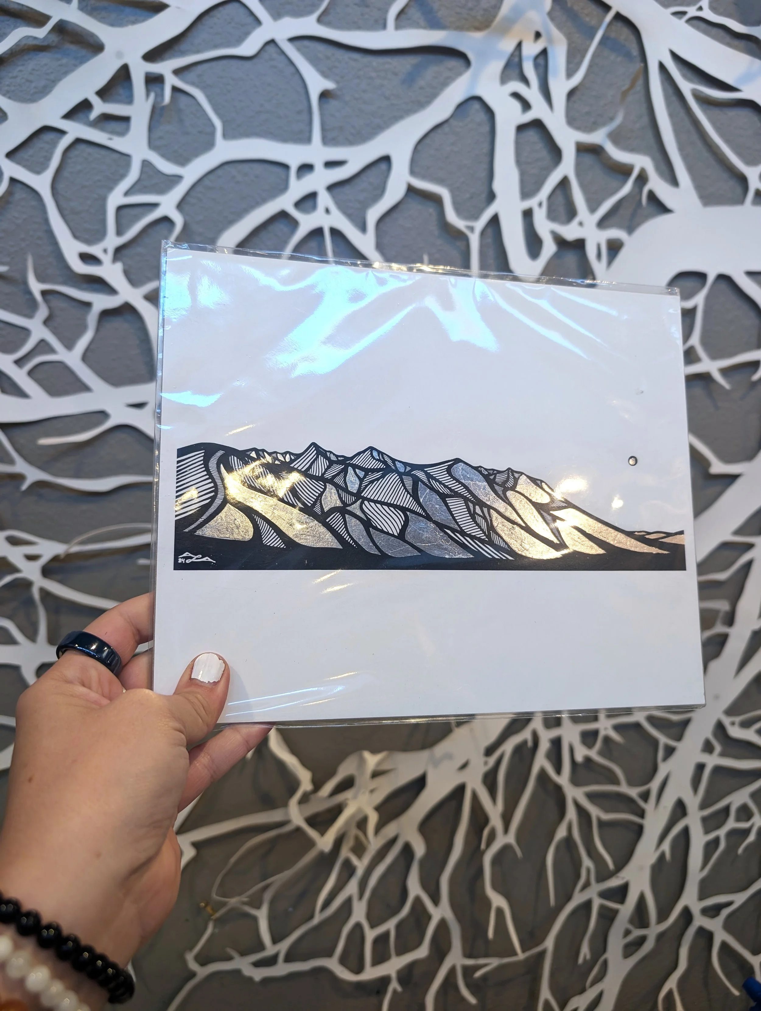 "Inspired By The Mission Mountains, MT" - Silver Leaf Mountain Art Print