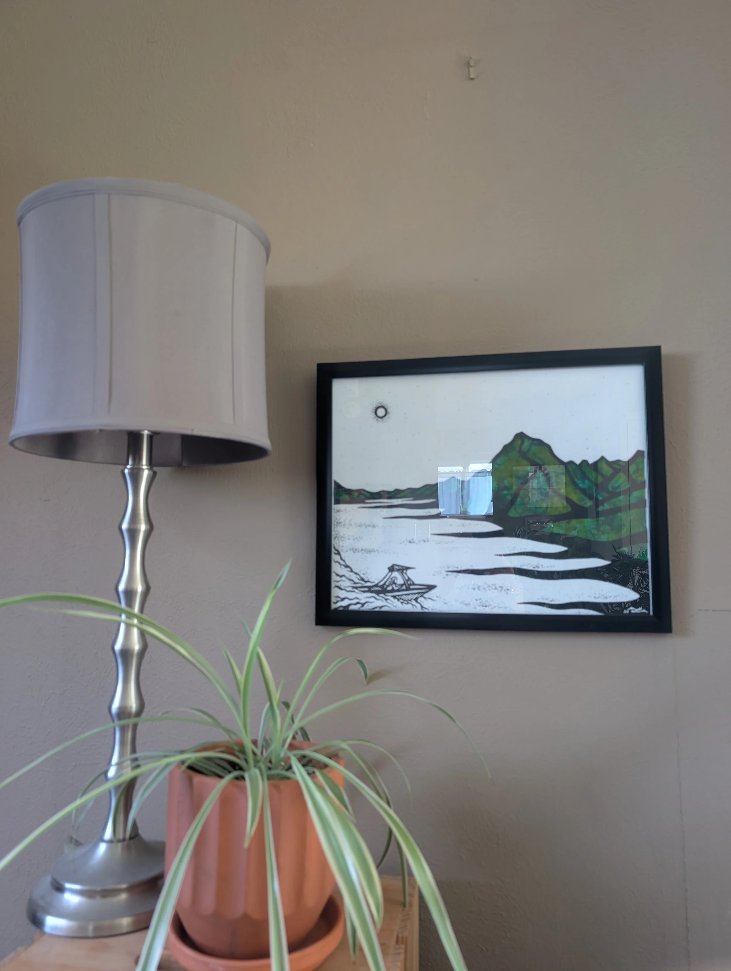 "Banks" Cut Paper Watercolor Framed Print