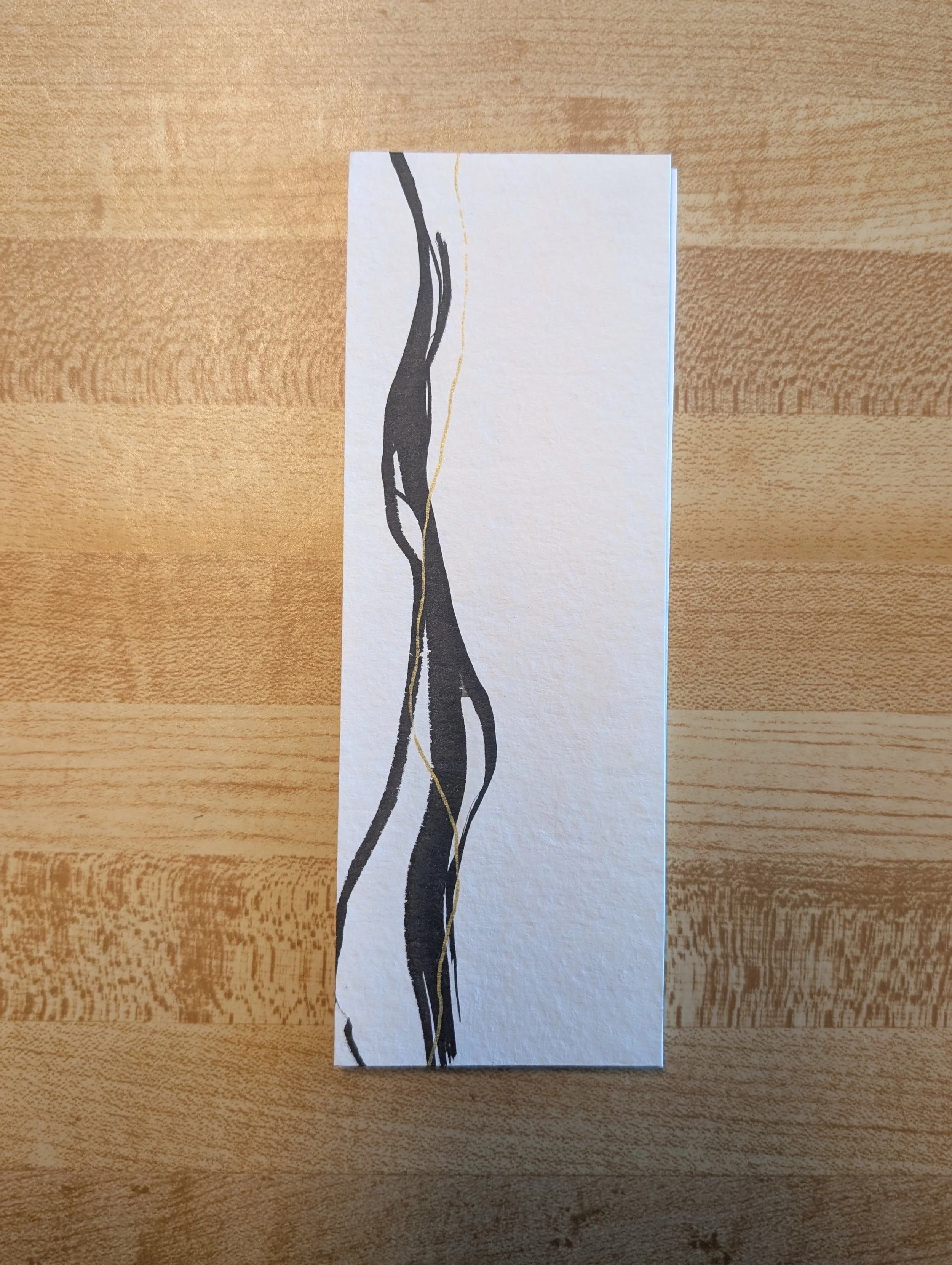 Ribbons Bookmark - Black & Gold
