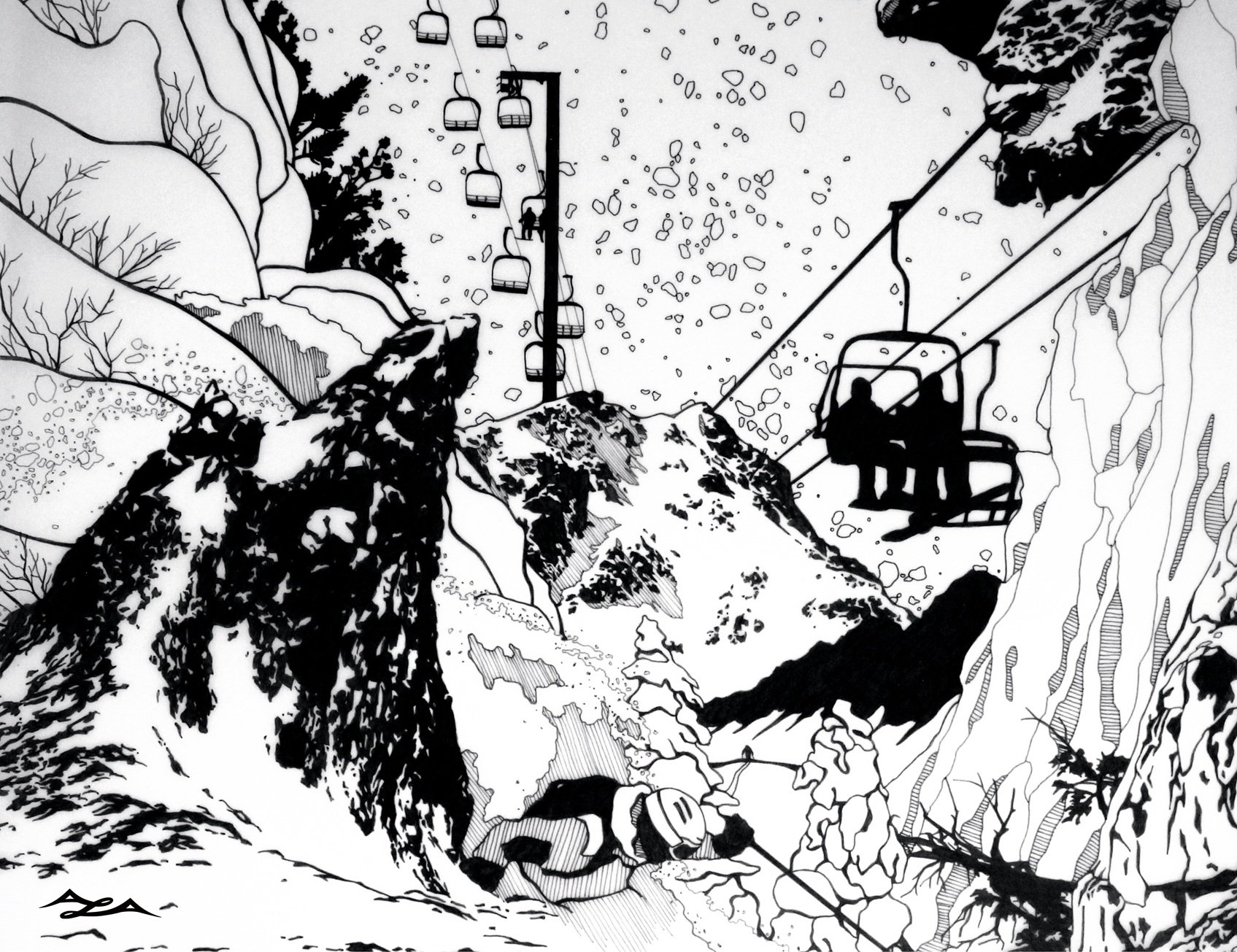 Powder Run - Alpine Line Art.jpg