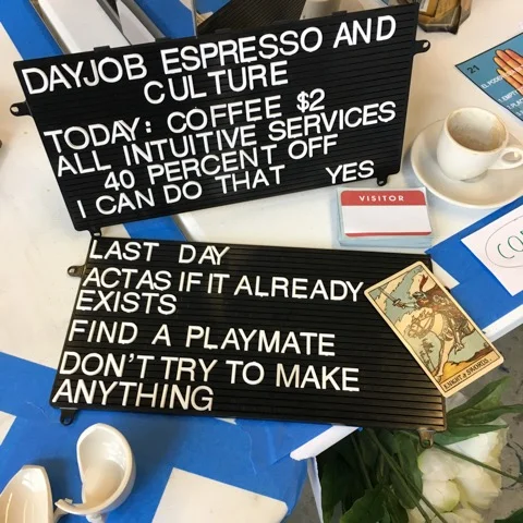 Deborah Fisher and Paul Ramirez Jonas, Dayjob Espresso and Culture, 2017, Grand Central Arts Center, Fullerton CA