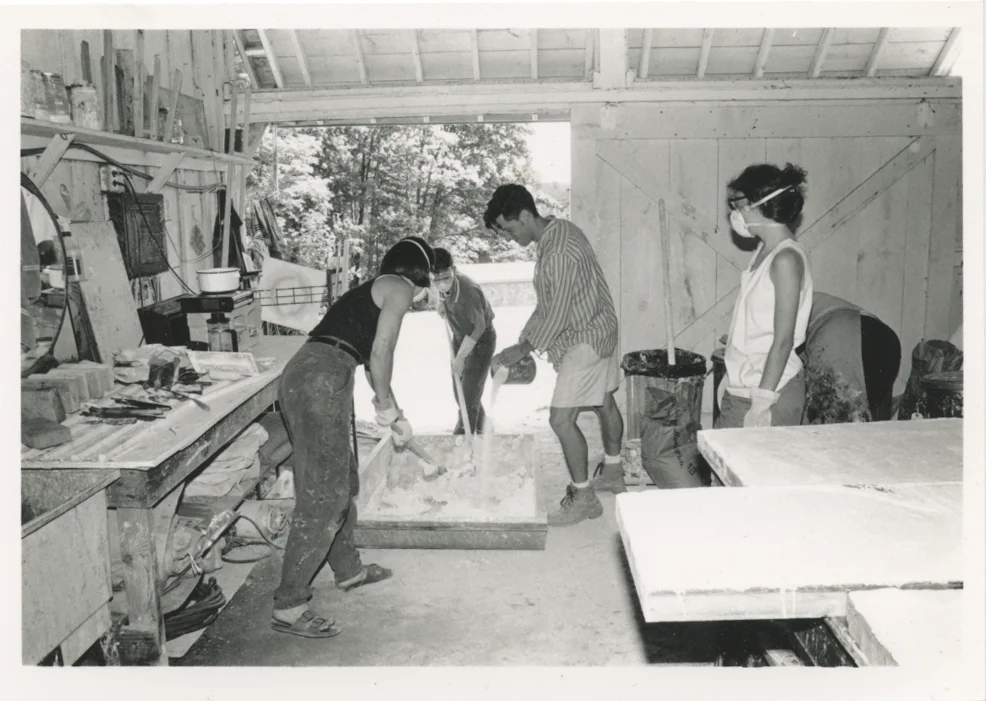 Participants in the fresco shop, 1984.