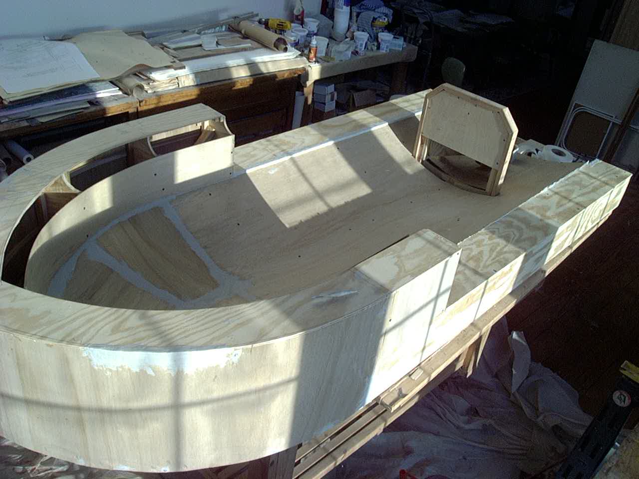 Preliminary build-up for statue pedestal and PVC / resin surround molding