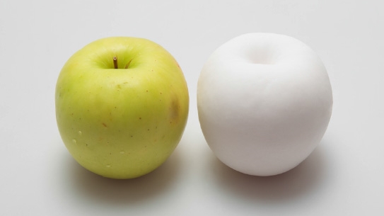 an apple and a plaster apple.jpg
