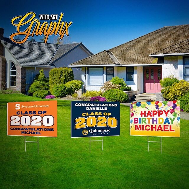 We can help you celebrate your Senior's achievement with custom lawn signs. Call, email or text today for info.⁣
⁣
WildArtGraphx.com⁣
⁣
#FullColorPrinting #Design #Printing #GraphicDesign #VinylGraphics #LargeFormat #Decal #OffsetPrinting #EventGraph