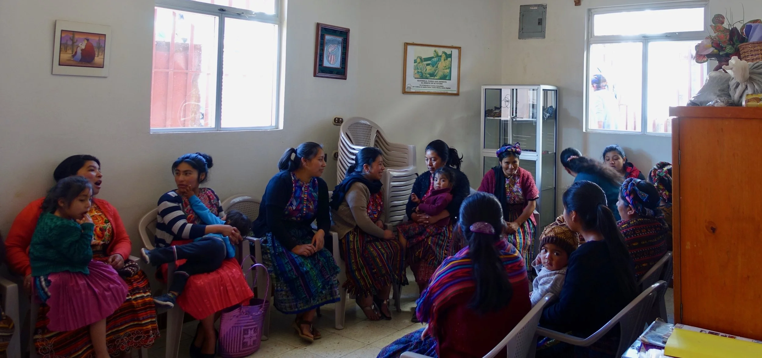 Patients wait to be seen by the midwives at ACAM