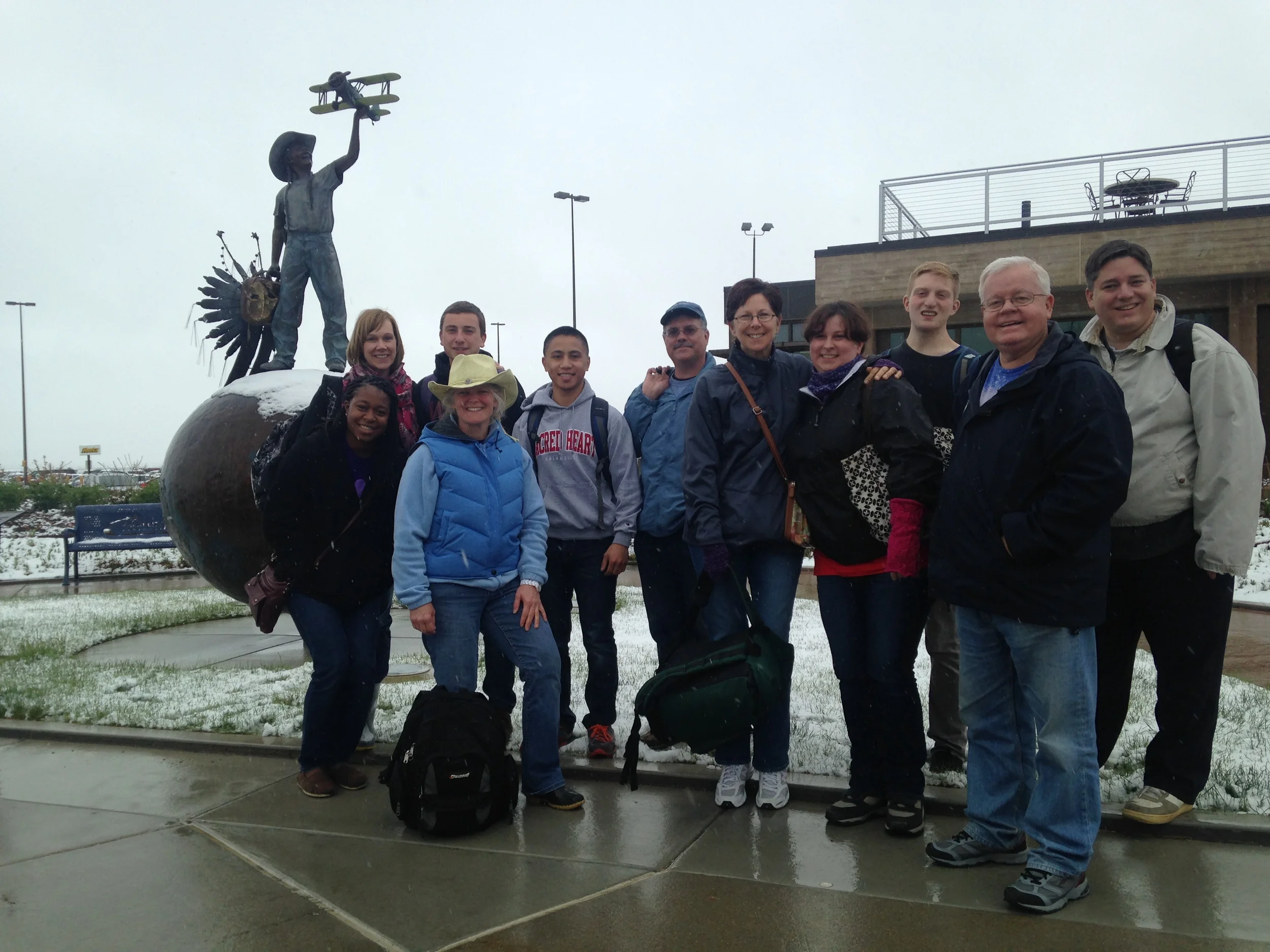 Our friends from Naugatuck and Bethel arrive to a snowy Rapid City. (May 2015)