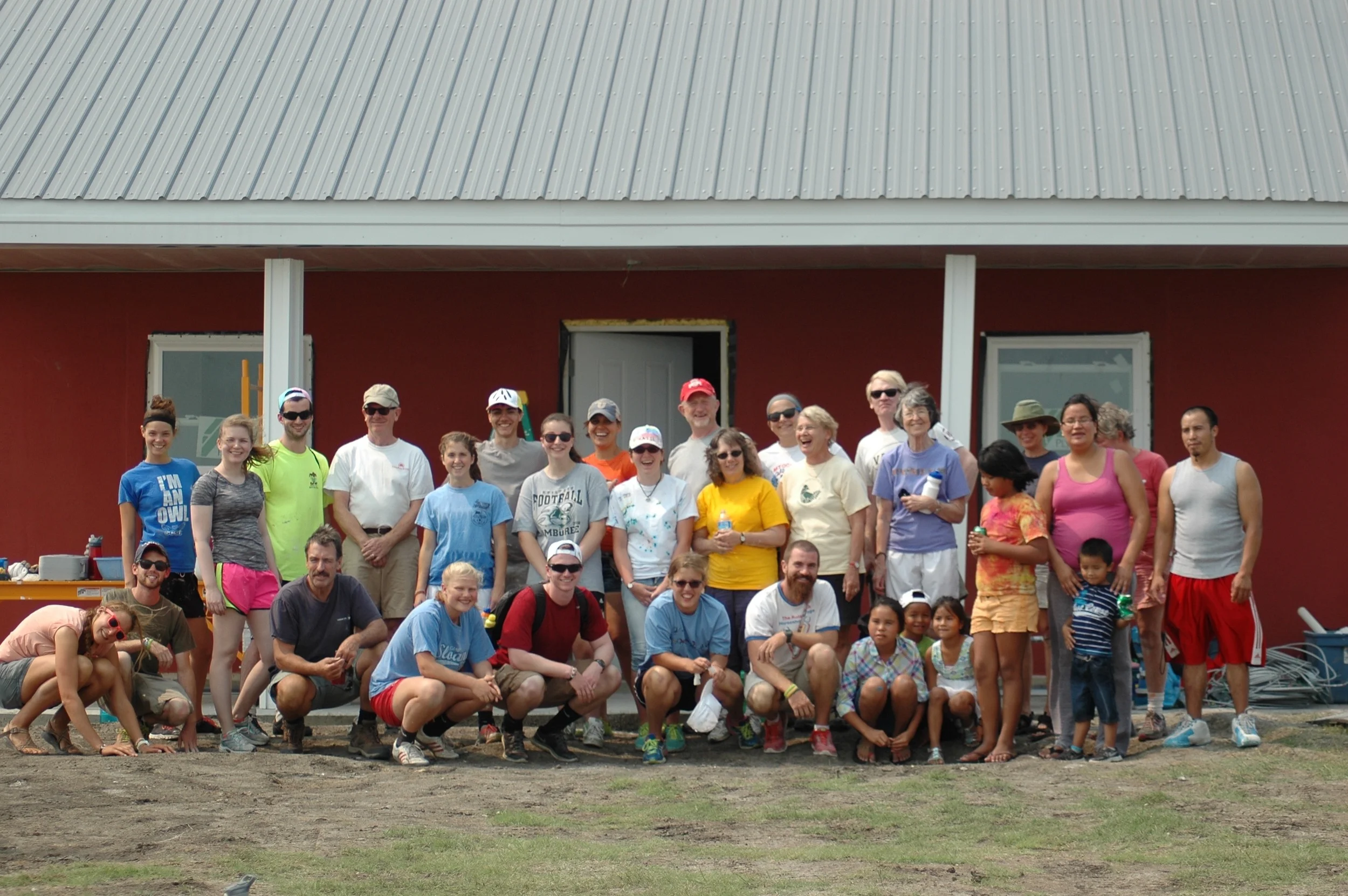 Gratitude in action: Our donors, volunteers, and many members of the Simply Smiles community make it possible for us to answer the call for safe, new homes. You've provide - and continue to provide! - the physical and metaphorical foundations for housing projects on the Reservation. Thank you! (La Plant, South Dakota, August 2015)