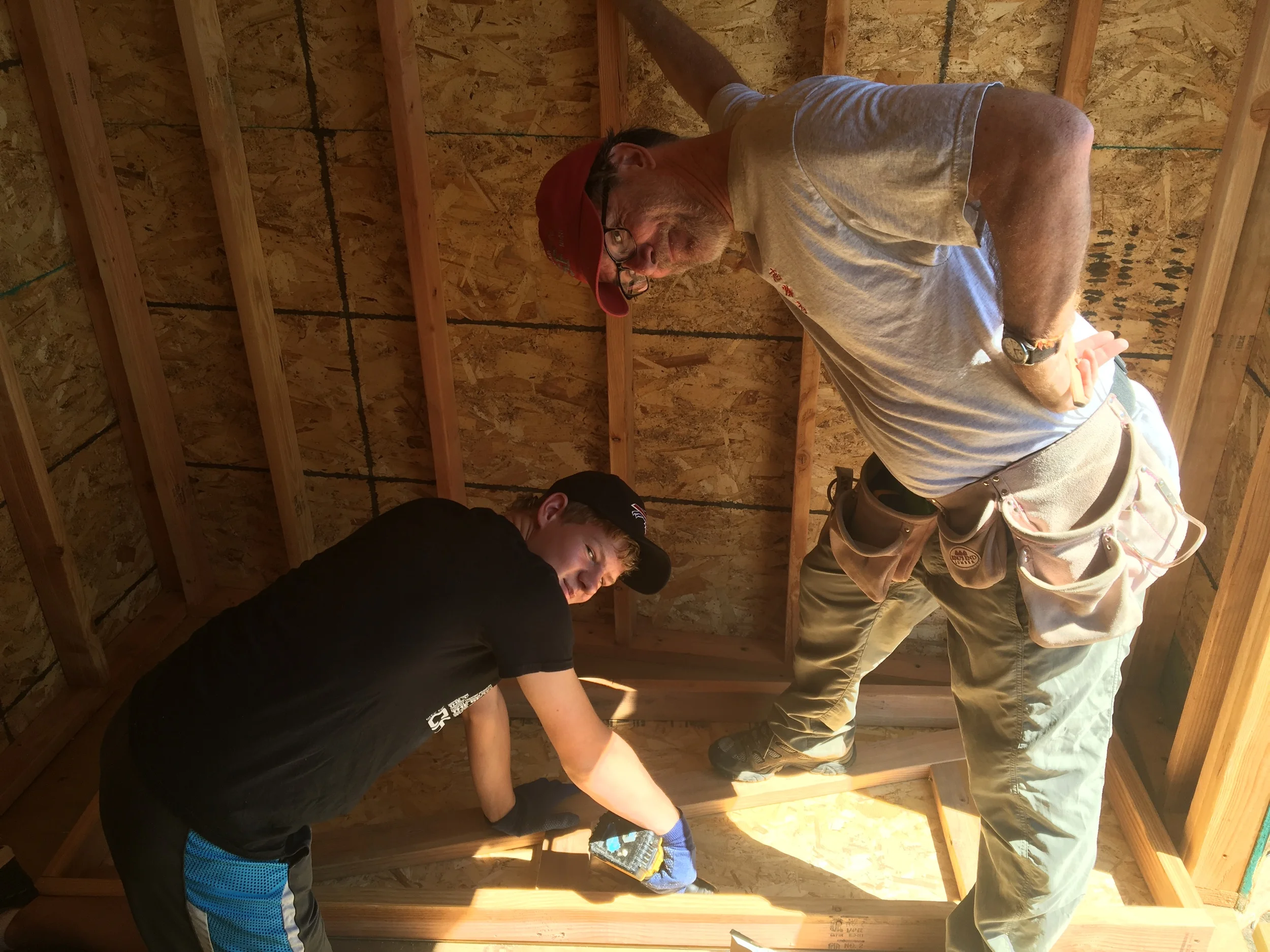No rest for the weary! It's right to work on Sunday for our Stamford friends, including pellet shed construction ! (La Plant, August 2016)