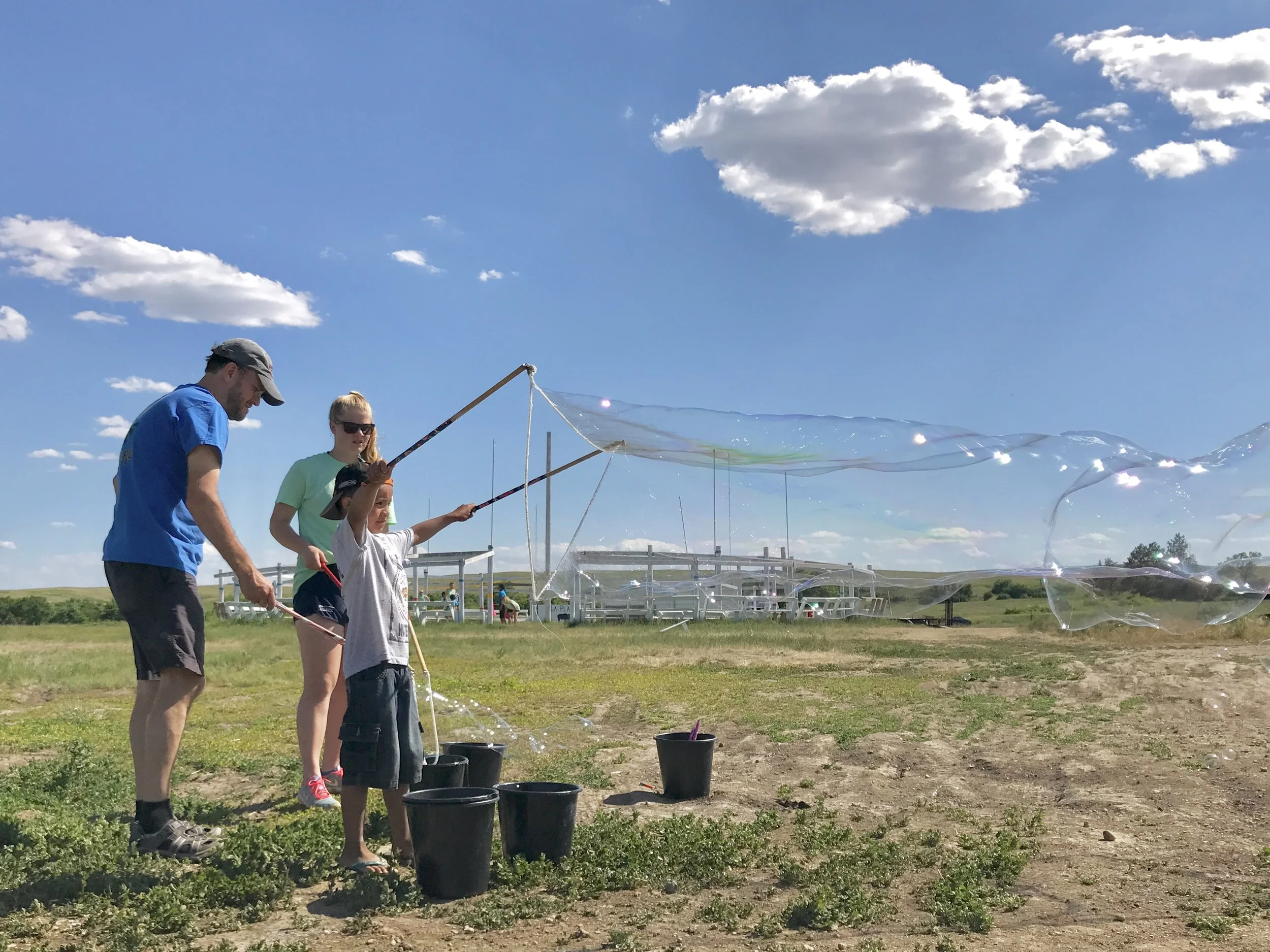 Epic bubble making at summer camp!