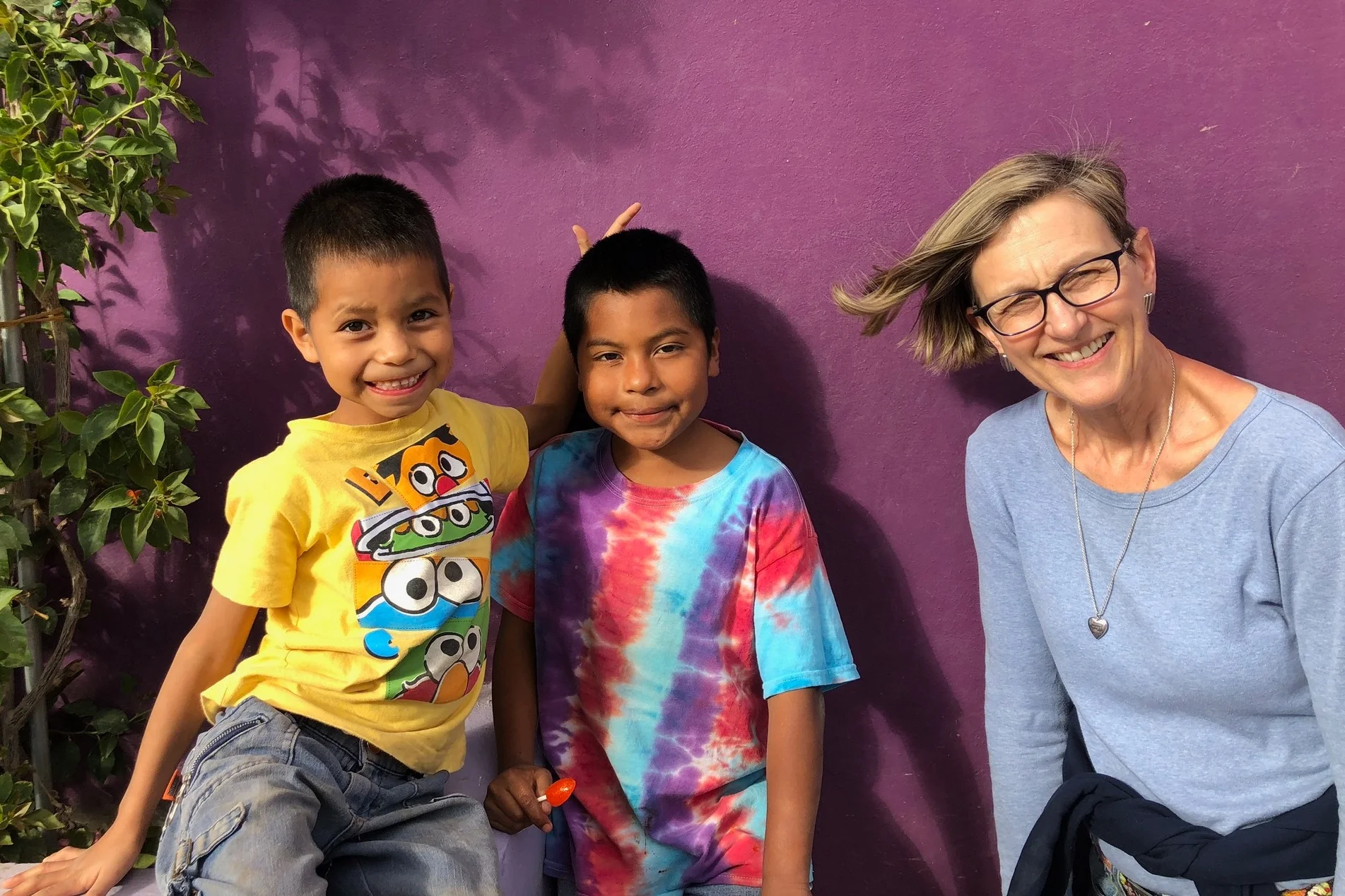 Say queso! The kids at the Simply Smiles Home for Children in Oaxaca, Mexico with volunteer Betsy Van Loon.