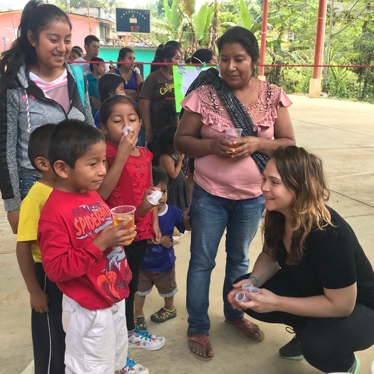 Volunteer and nurse Colleen at the medical clinic and food distribution in Oaxaca in December 2018.