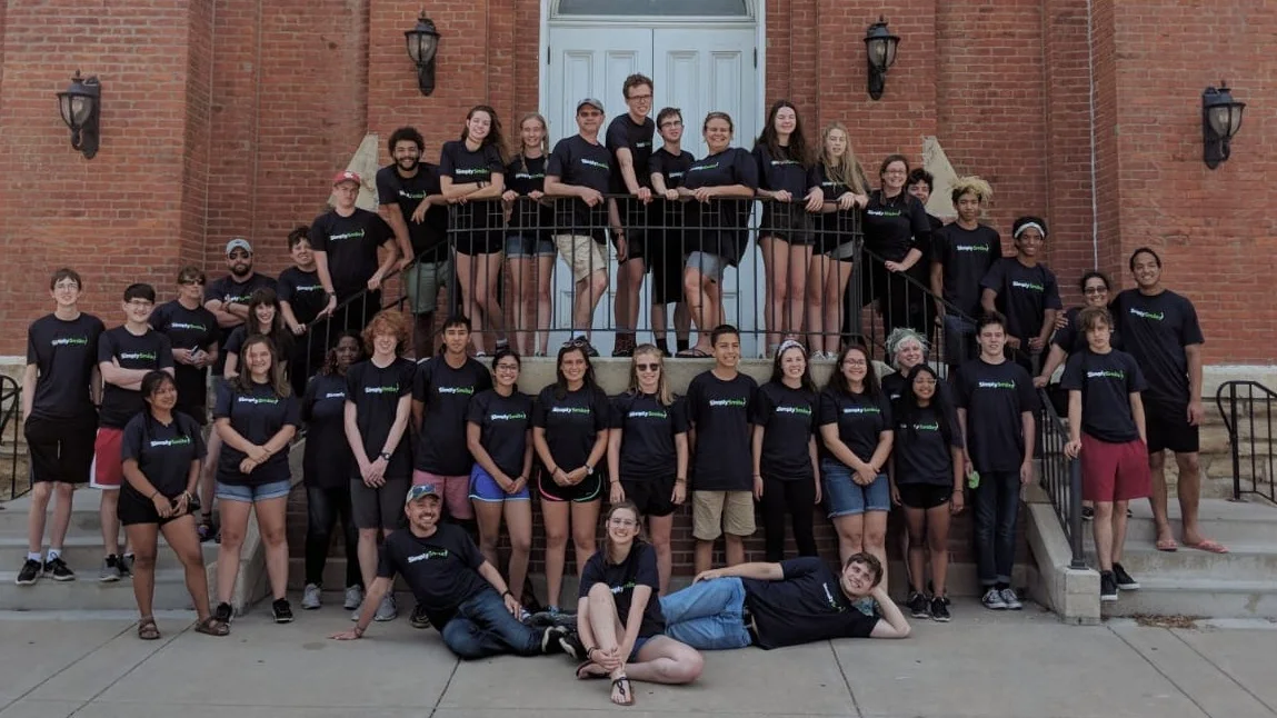 Members of the Plymouth Youth Group at Plymouth Congregational Church in Lawrence, KS, show off their Simply Smiles t-shirts upon returning from their 2018 service trip to the Cheyenne River Reservation in South Dakota.