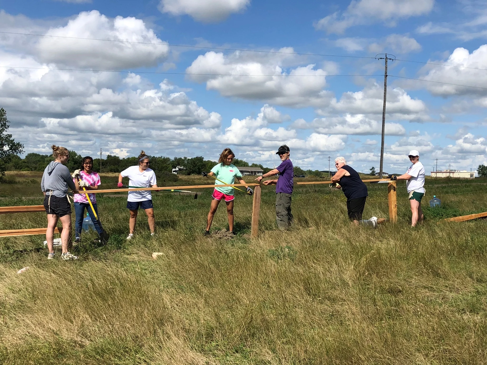 8/26/19: With the help of our volunteer teams, our split rail fence is installed!