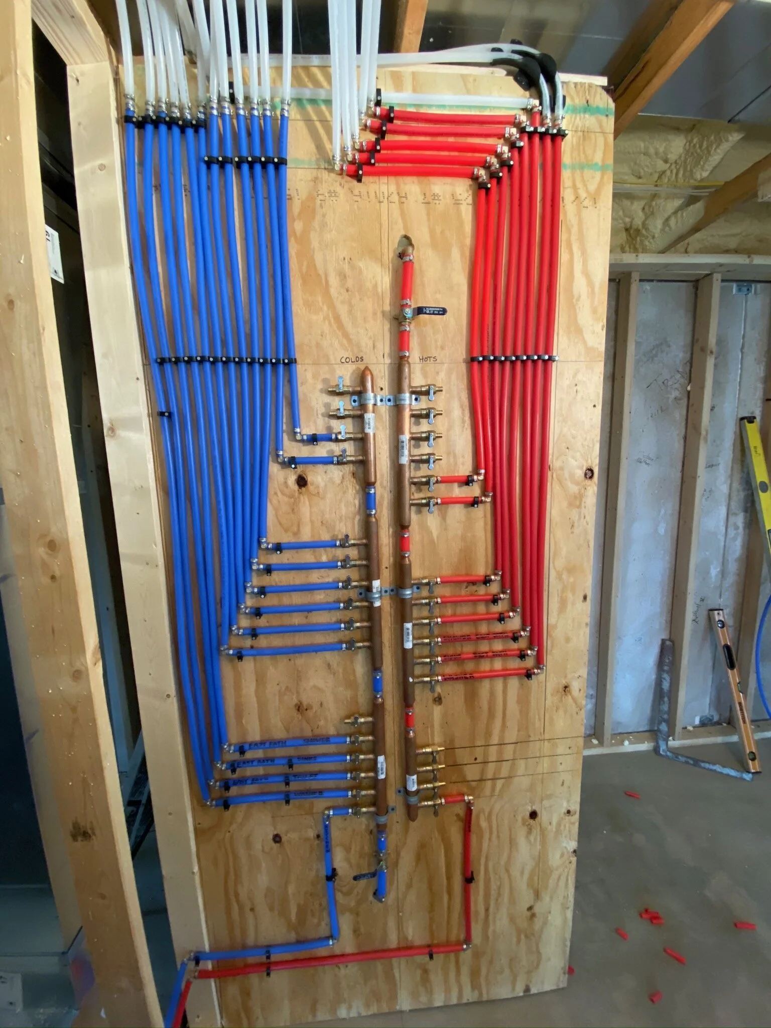 10/1/19: A view of the PEX plumbing system for the entire house!