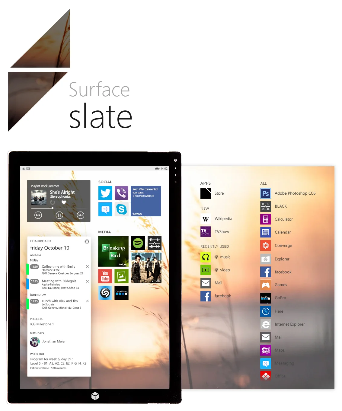Surface slate