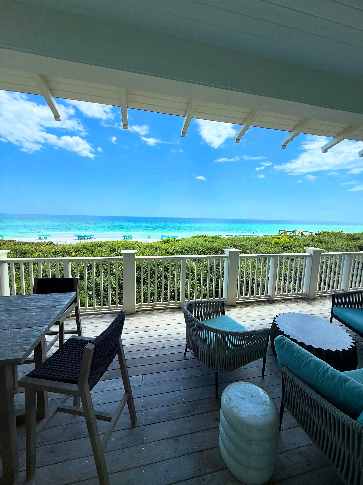 Spending the week in Watercolor&hellip; Not taking a minute of this view for granted&hellip; I&rsquo;ll either be on that beach, on that porch or eating grilled cheeses out of an Airstream.