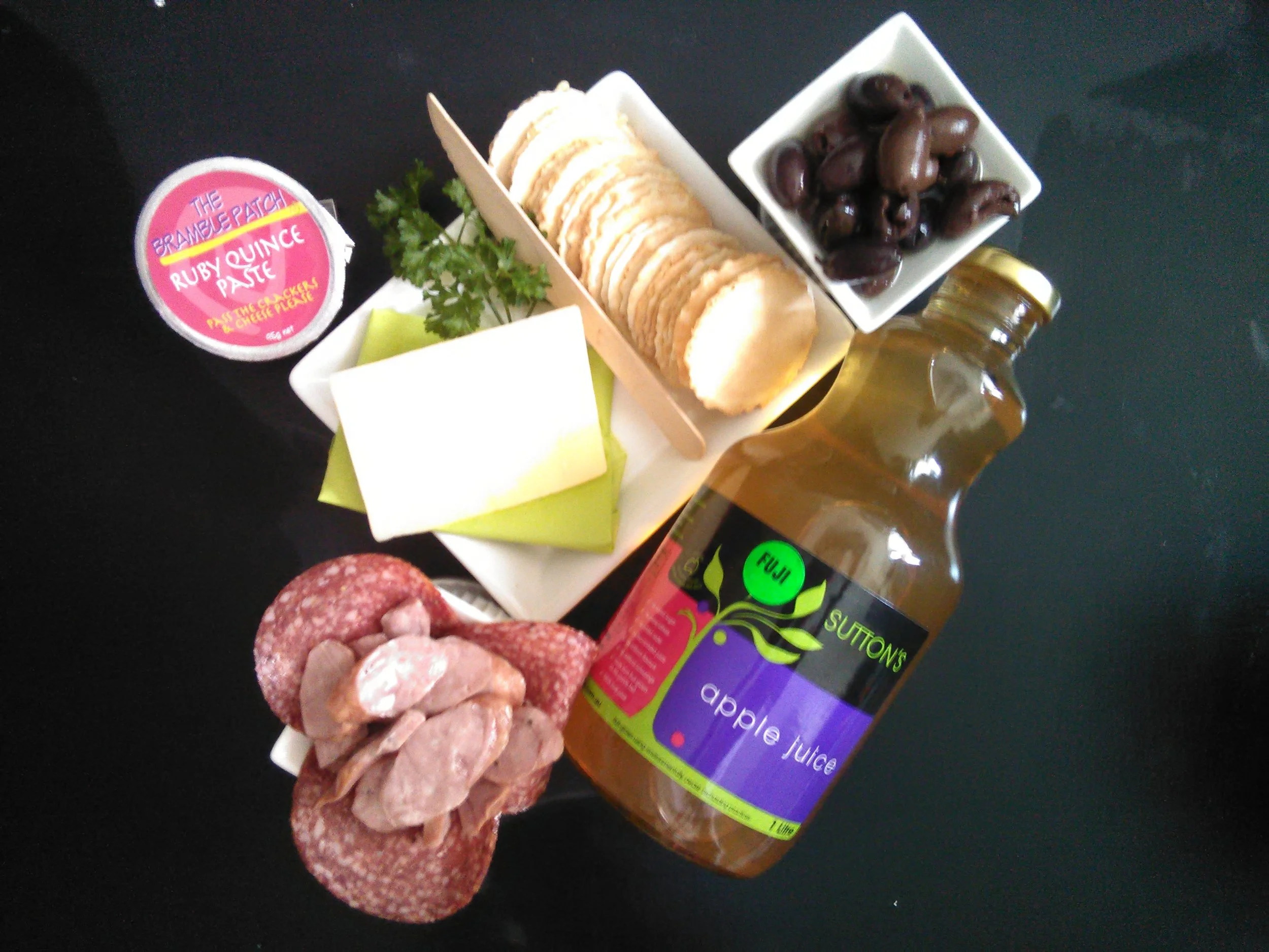 Glorious Granite Belt produce - cheese, olives, juice etc